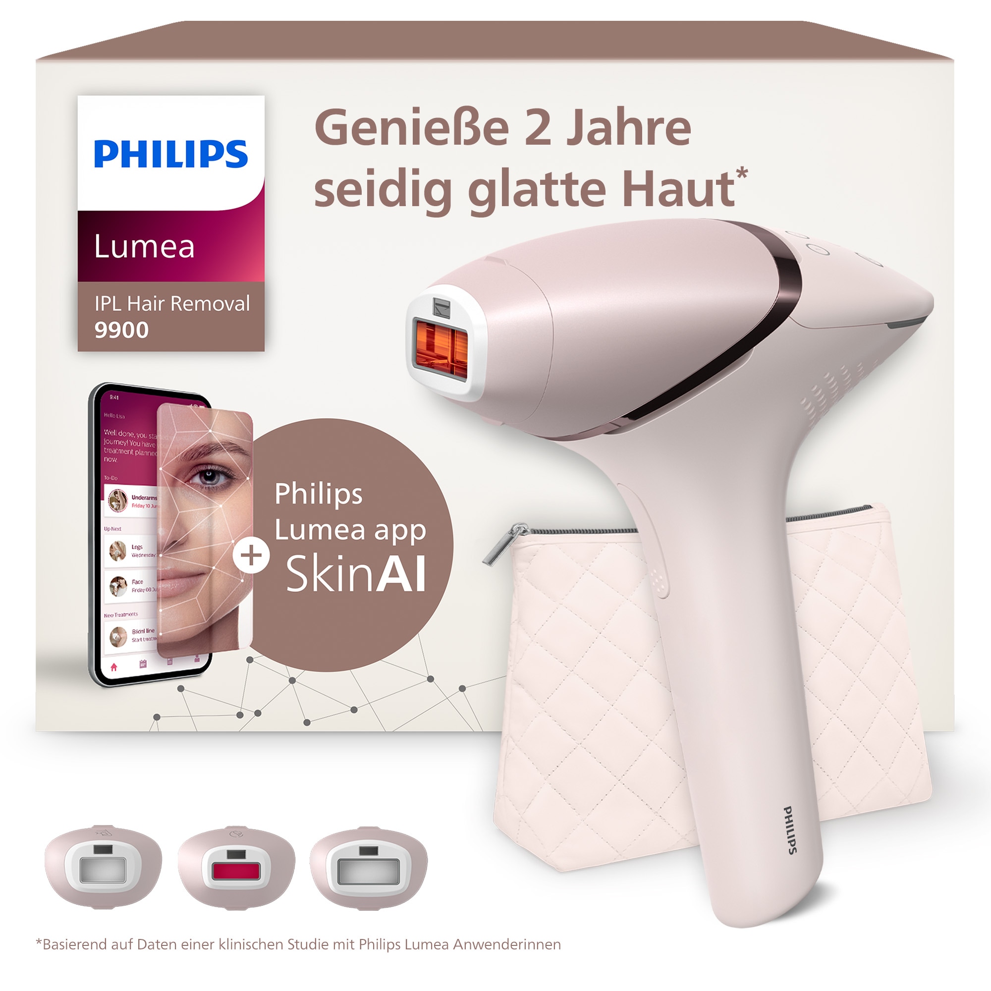 Philips Lumea IPL 9900 Series IPL Haarentfernungsgerät BRI953/02 SenseIQ Pink Rose Gold - Image 3