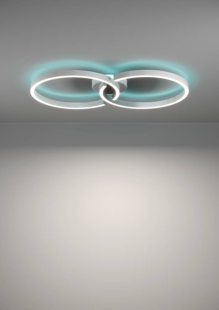 EGLO Deckenleuchte »AMANDOLO« LED-Modul 1 Stk. RGB | warmweiß - kaltweiß dimmbare Deckenlampe, Fernbedienung, Metall, RGB Backlight