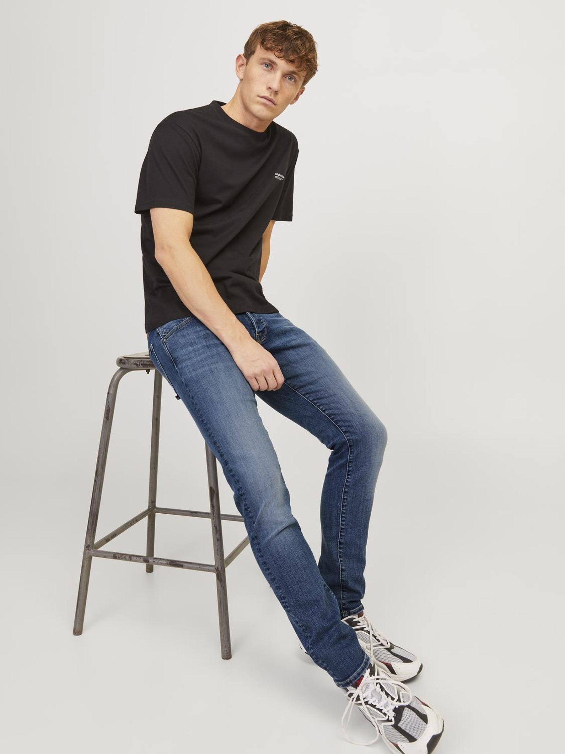 Jack & Jones Slim-fit-Jeans »JJIGLENN – Jeans mit Stretch, niedriger Leibhöhe und Taschen«, used, modisch, slim fit, Denim/Jeans