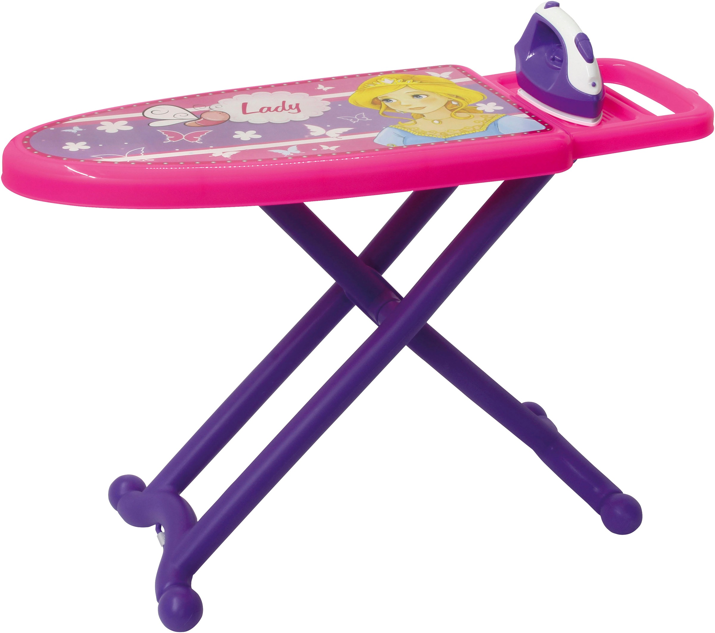 Jamara Kinder-Bügelbrett »Bügelset Little Laundry Princess, pink«, (6 tlg.)