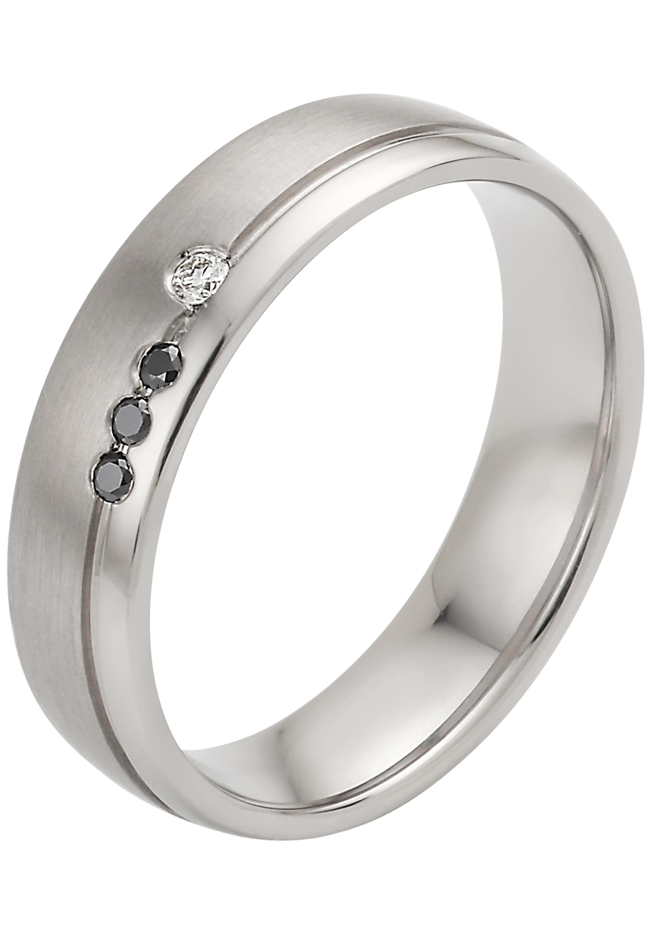 Trauring FIRETTI "Schmuck Geschenk Hochzeit Ehering "LIEBE" Gr. 23, silber (silberfarben), Fingerringe, Damen, 23, 0,05 SI = kleine Einschlüsse mit Brillanten, Silber 925 (Sterlingsilber), 5mm, Trauring, Made in Germany, wahlweise mit oder ohne Brillanten