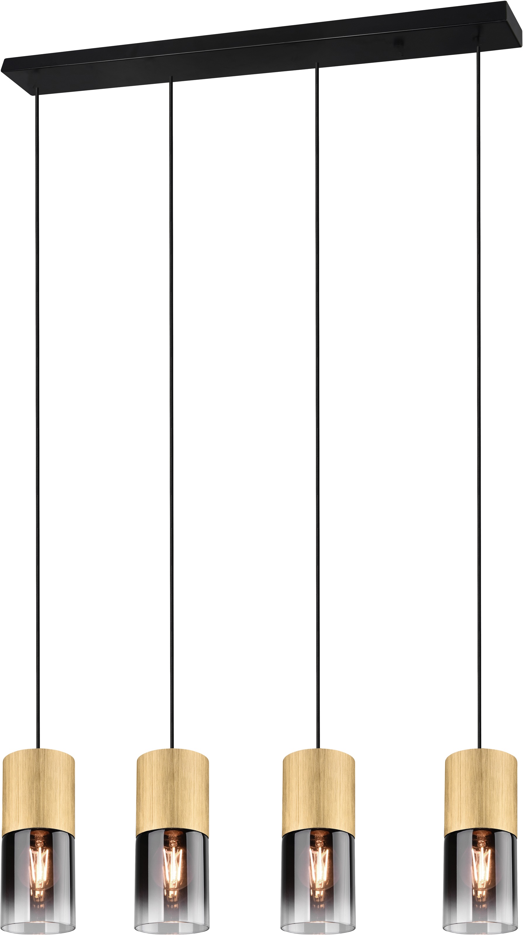 TRIO Leuchten Pendelleuchte »ROBIN«, 4 flammig, Leuchtmittel E27 | ohne Leuchtmittel, Hängelampe 4-flammig, höhenverstellbar, Glasschirme Ø 10 cm, Esszimmer
