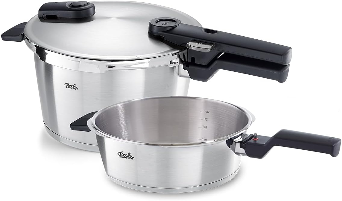 Fissler Schnellkochtopf "Vitaquick Premium", Edelstahl 18/10, (Set, 2 tlg., Schnellkochtopf 4,5 l + Schnellbratpfanne 2,