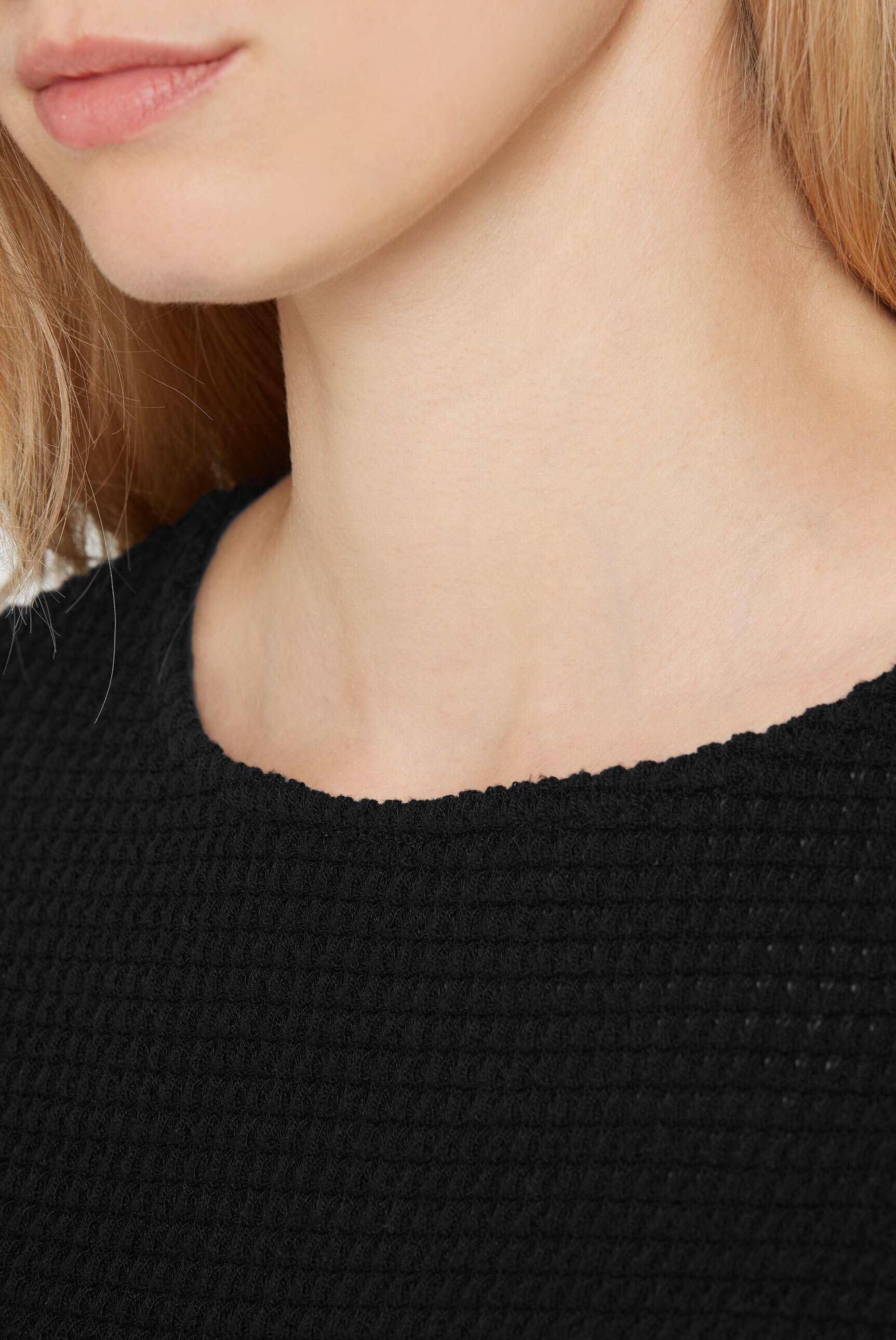 SENSES.THE LABEL Rundhalspullover mit elastischem Saum