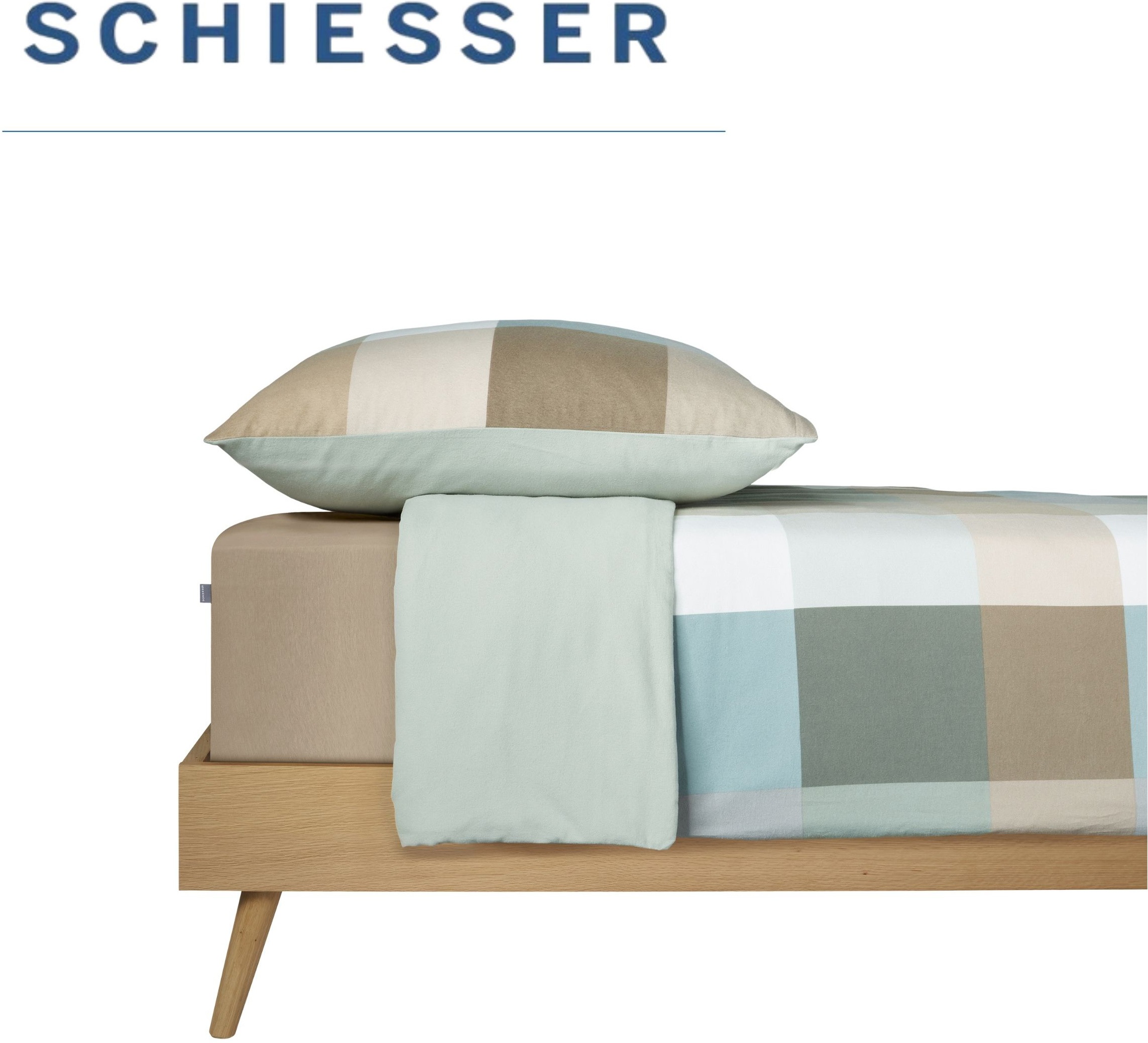 Schiesser Wendebettwäsche »Travis aus weicher Baumwolle in klassischem Karo« 2 Stk. OEKO-TEX® MADE IN GREEN