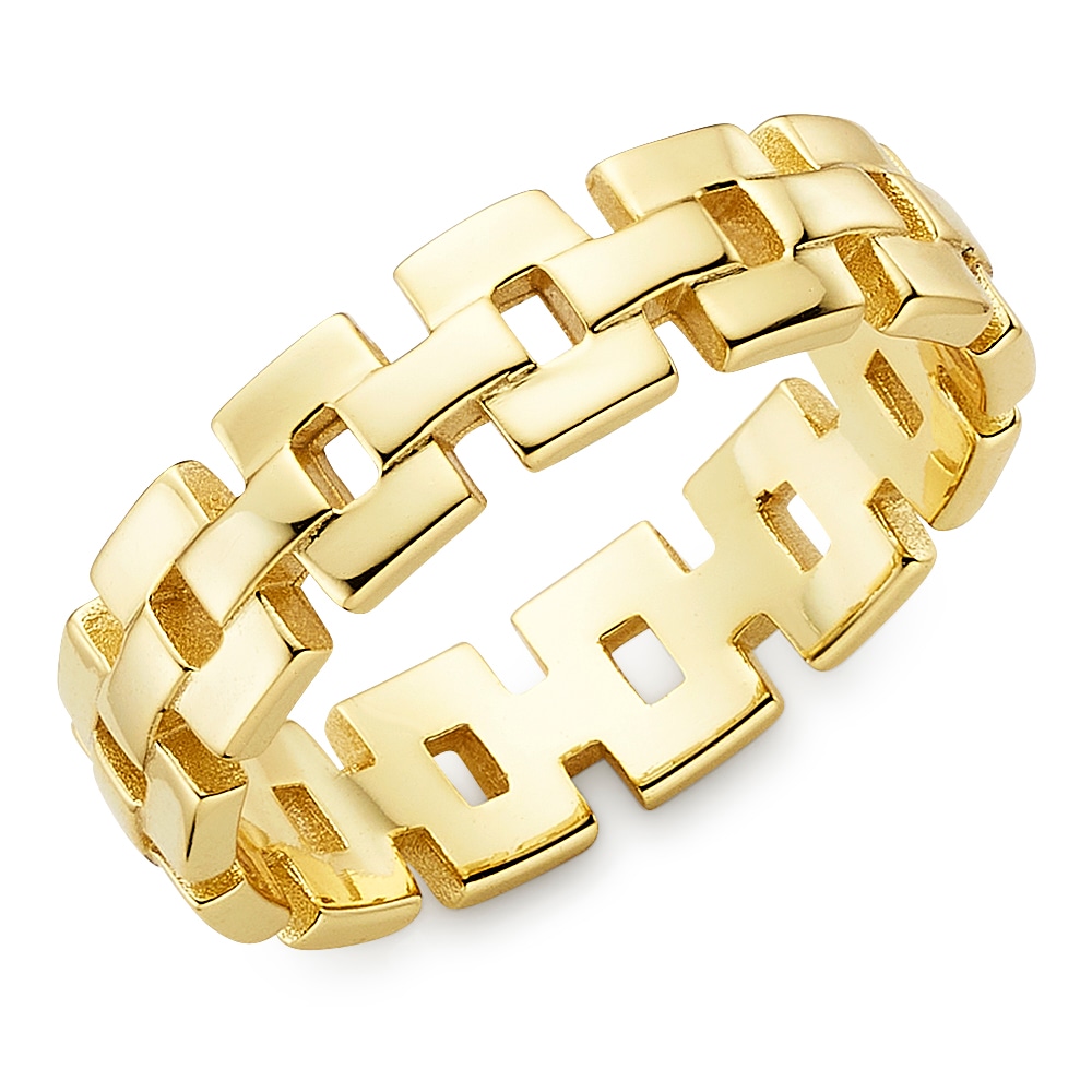 Fingerring "Schmuck Geschenk Silbering strukturiert" Gr. 58, gold (gelbgoldfarben), ANISTON JEWELRY & WATCHES, Fingerringe, Damen, 58, Silber 925 (Sterlingsilber), 5,5mm, Fingerring