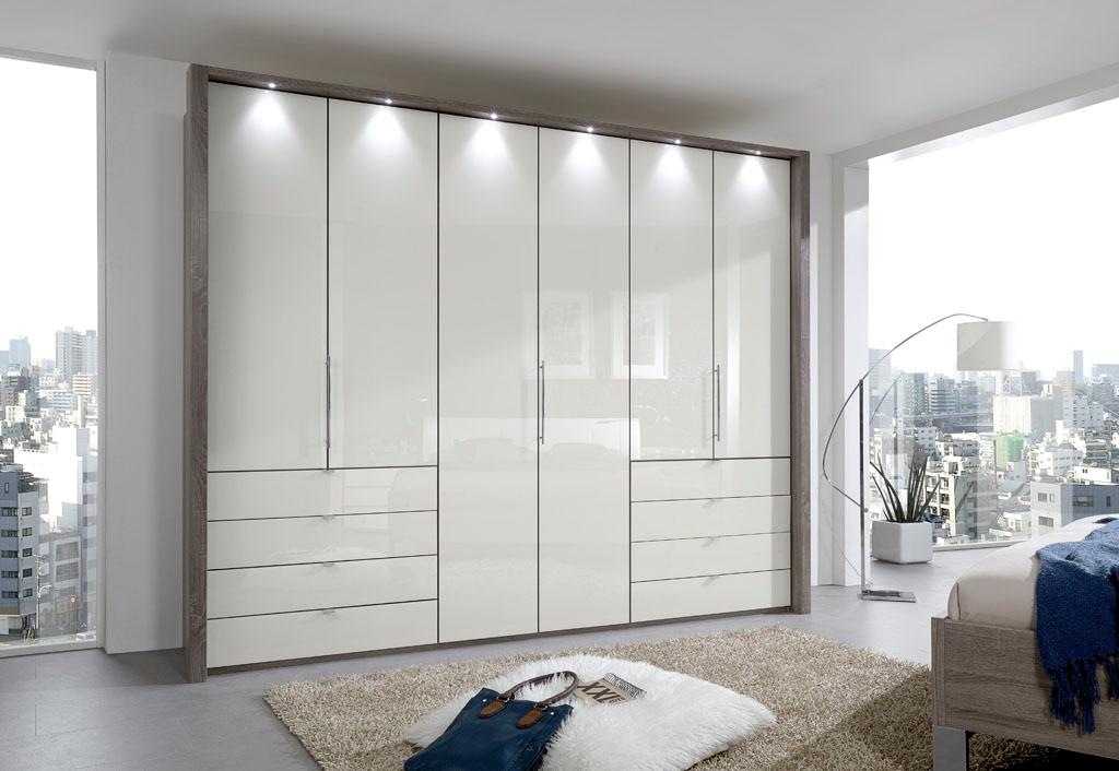 WIEMANN Falttürenschrank »Loft, hochwertige Glasfront, Metallgriffe, viel Stauraum«, (3 Breiten: 200cm/250cm/300cm, Höhe: 236cm), Qualität trifft edles Design, 8 Schubkästen, 6 Türen