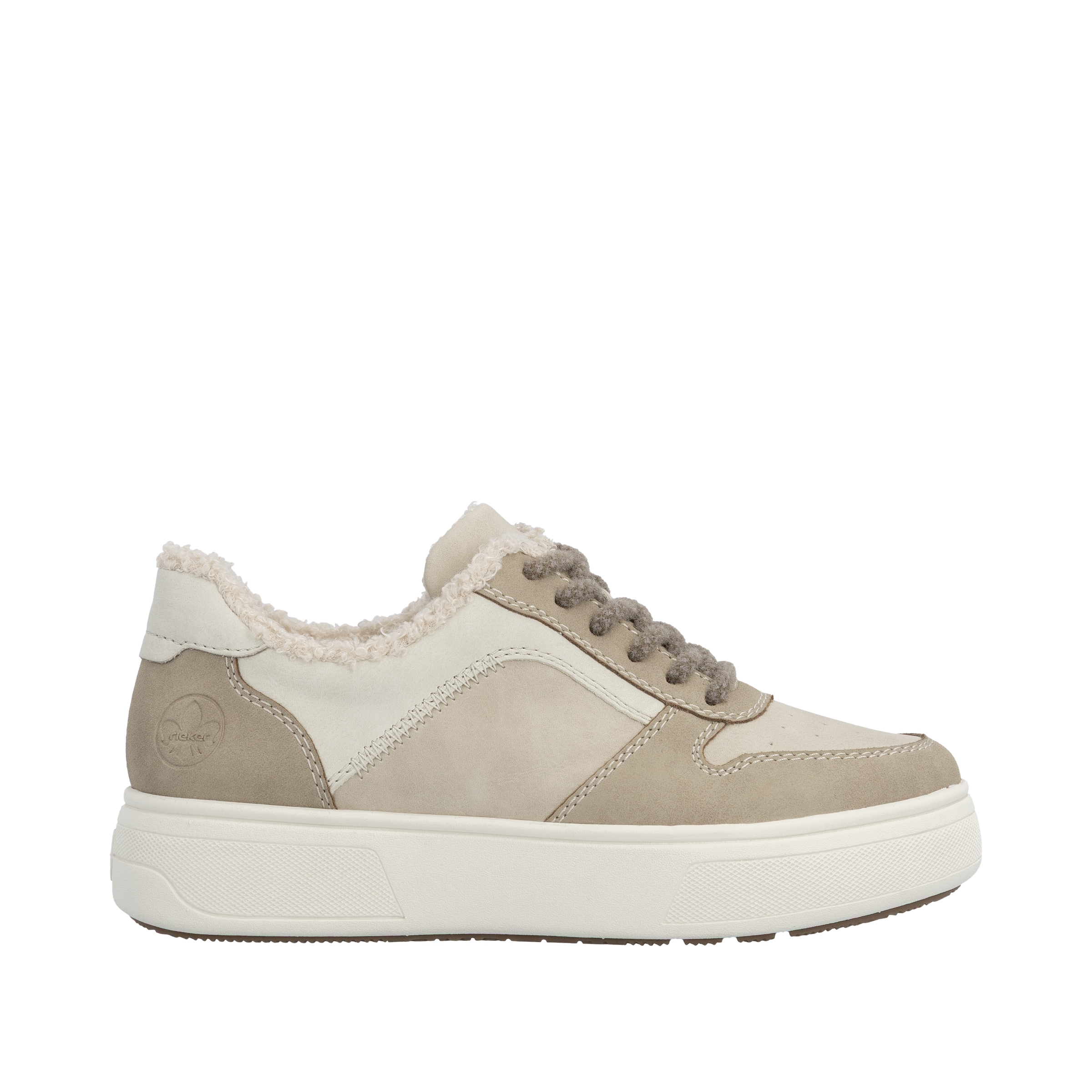 Rieker Plateausneaker, Retro-Sneaker, Schnürschuh, Halbschuh mit Teddyfutter