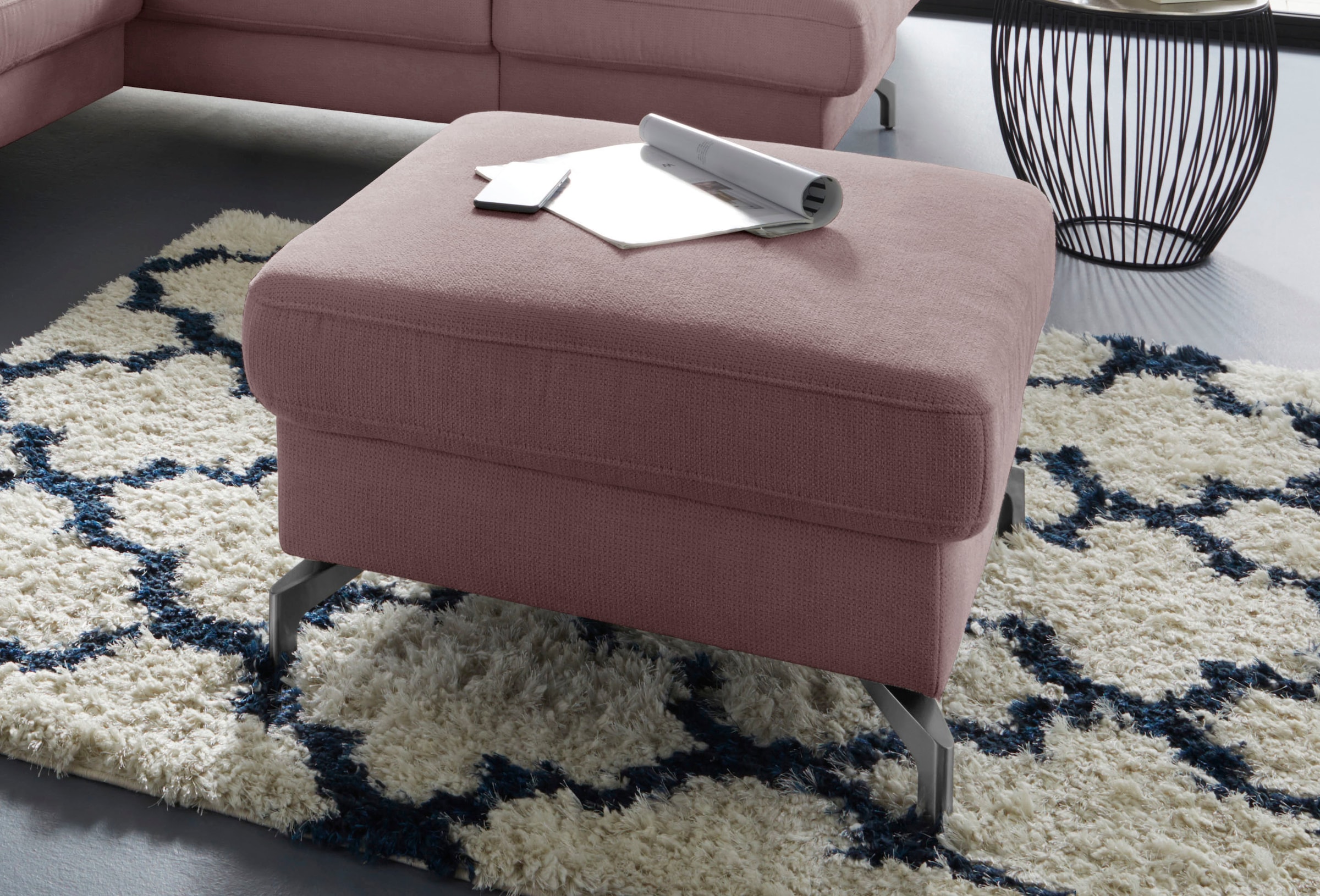 sit&more Hocker "Percy", Fußhöhe 12 cm, wahlweise mit unterschiedlichen Fußfarben