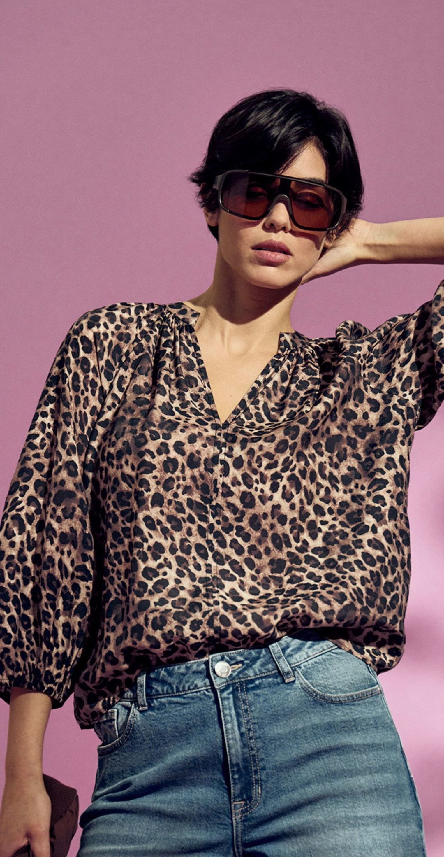 Zero Schlupfbluse »Damen mit Leoprint«