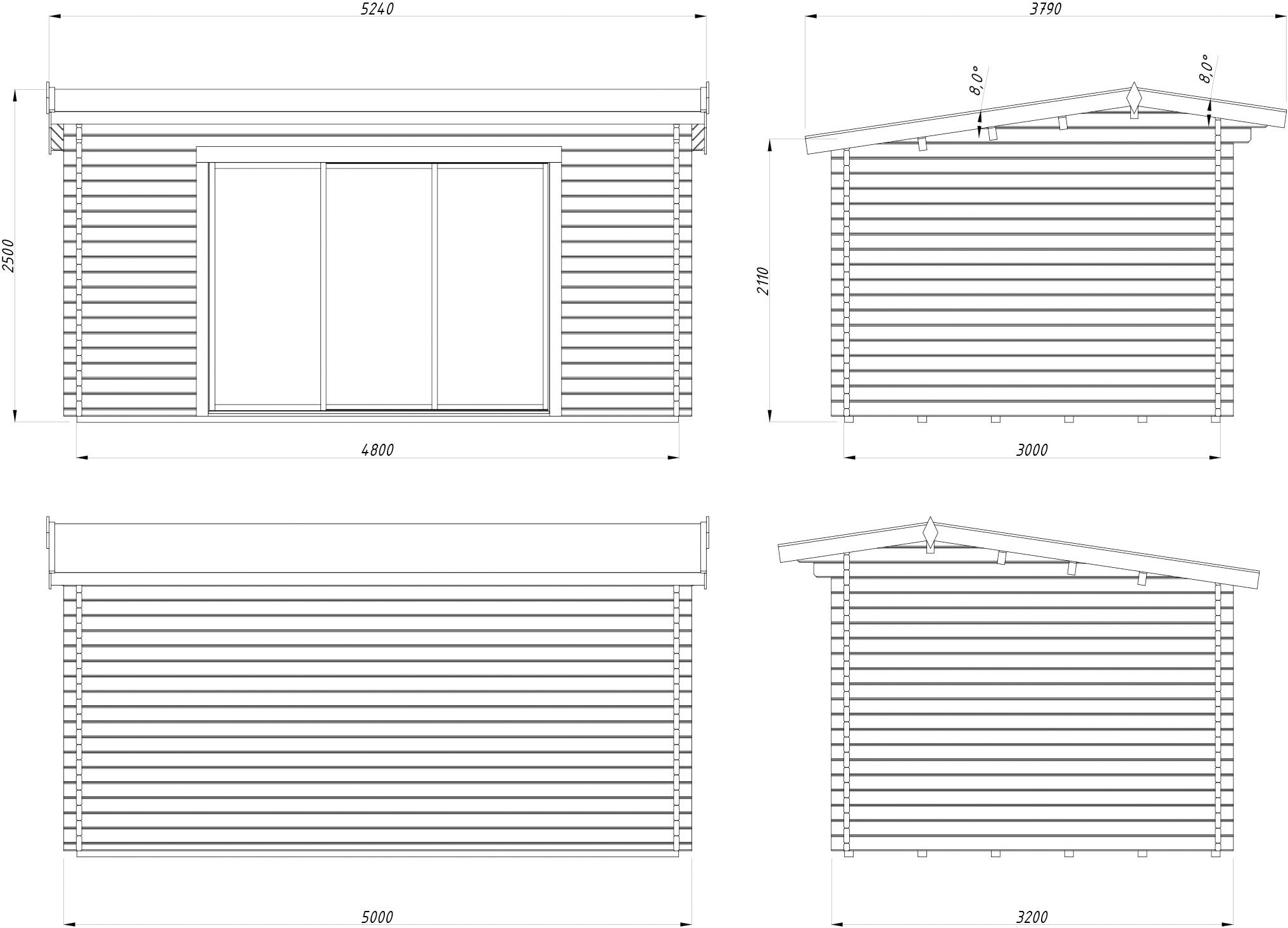 Palmako Gartenhaus »Ines 13,7 m², Slide Plus«