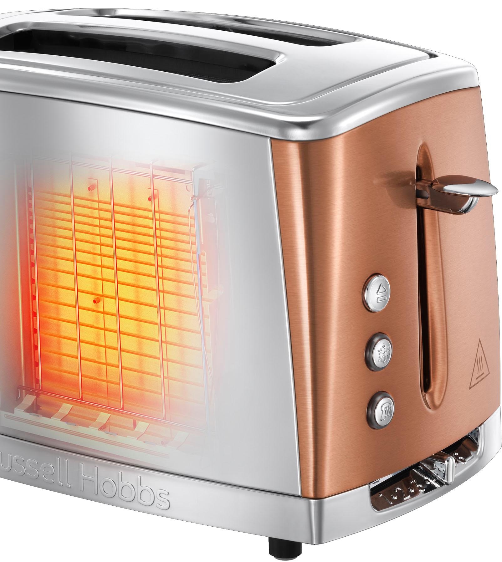 RUSSELL HOBBS Toaster »Luna Copper Accents 24290-56«, 2 lange Schlitze, für 2 Scheiben, 1550 W