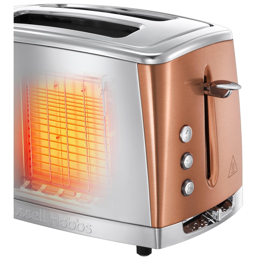 RUSSELL HOBBS Toaster »Luna Copper Accents 24290-56«, 2 lange Schlitze, für 2 Scheiben, 1550 W