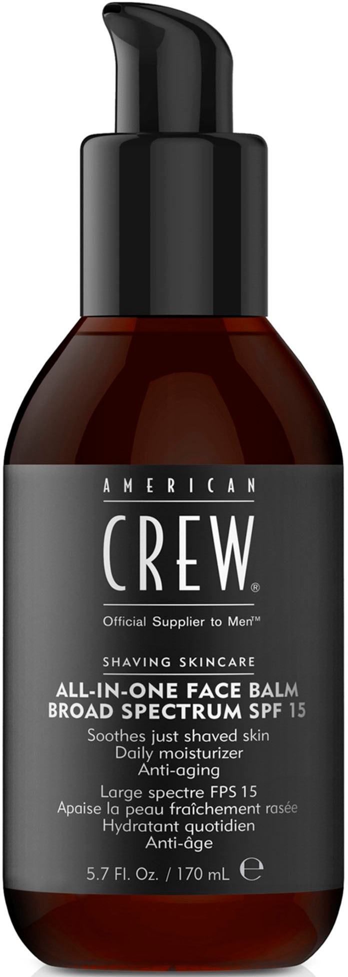 AMERICAN CREW Kinder Gesichtspflege "All-In-One Face Balsam", 170ml, grau, Hautpflegemittel, Feuchtigkeitsspendende Formel mit Anti-Aging-Wirkung und