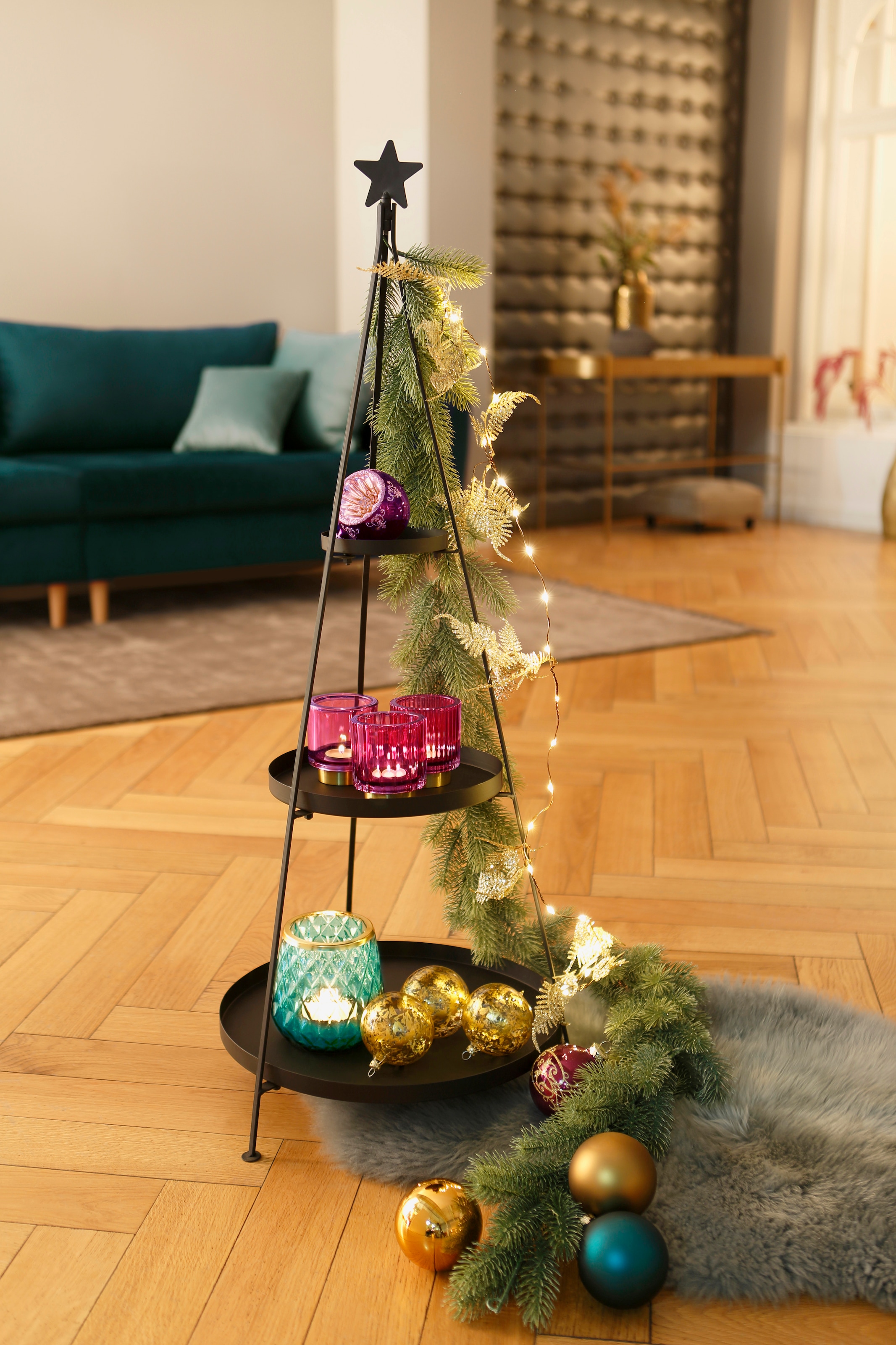 CHRISTMAS GOODS by Inge ca. BAUR »Blätter, 120 cm LED-Lichterkette | Länge Weihnachtsdeko«