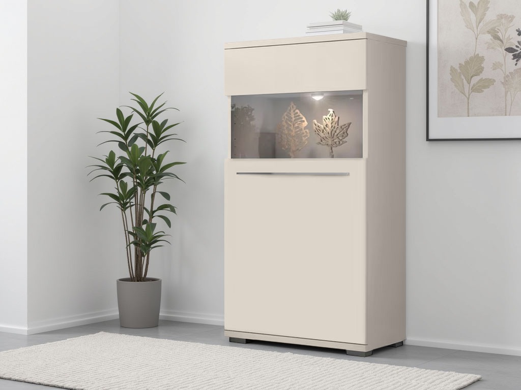 Places of Style Highboard "Piano Vitrine", (H/B/T): 123/60/40,2cm), UV lack günstig online kaufen