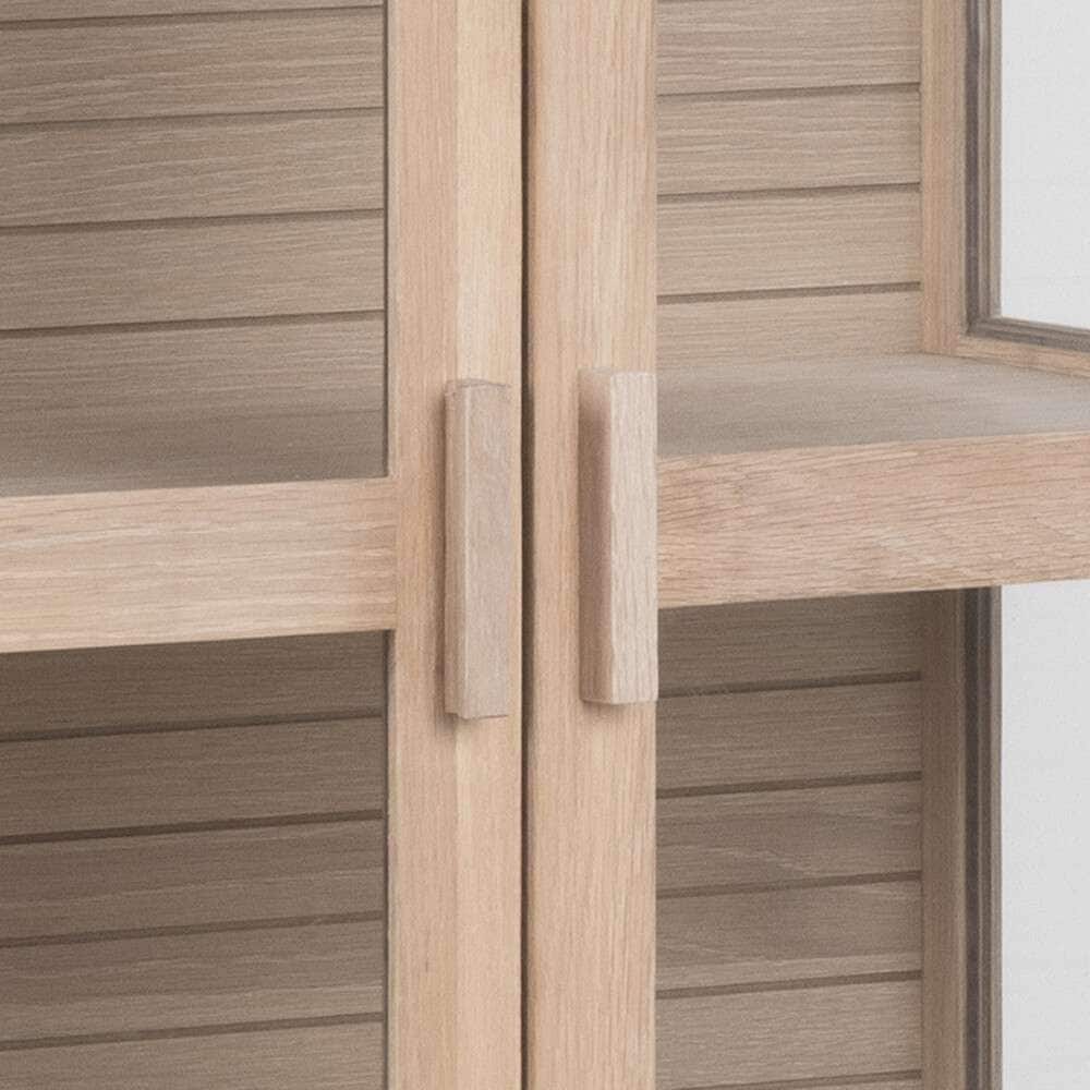 ACTONA GROUP Stauraumschrank »Linley Vitrine, Mehrzweckschrank,«, Eichenfurnier/Eiche, Lamellenrücken, 3 Einlegeböden, 2 Glastüren