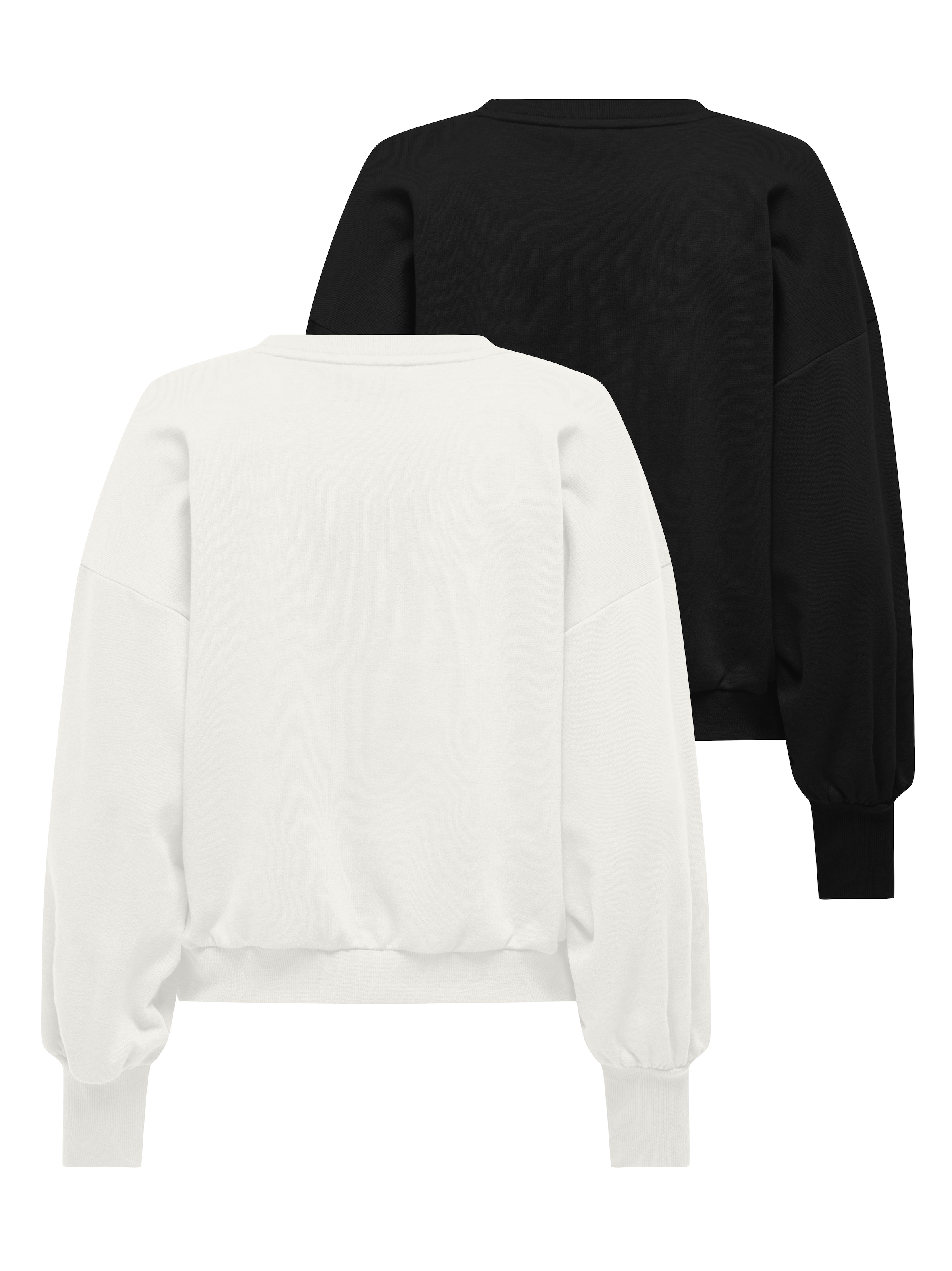 ONLY Sweatshirt »ONLBROOKE L/S O-NECK SOLID 2 PACK SWT«, 2 Baumwollmischung, regular fit
