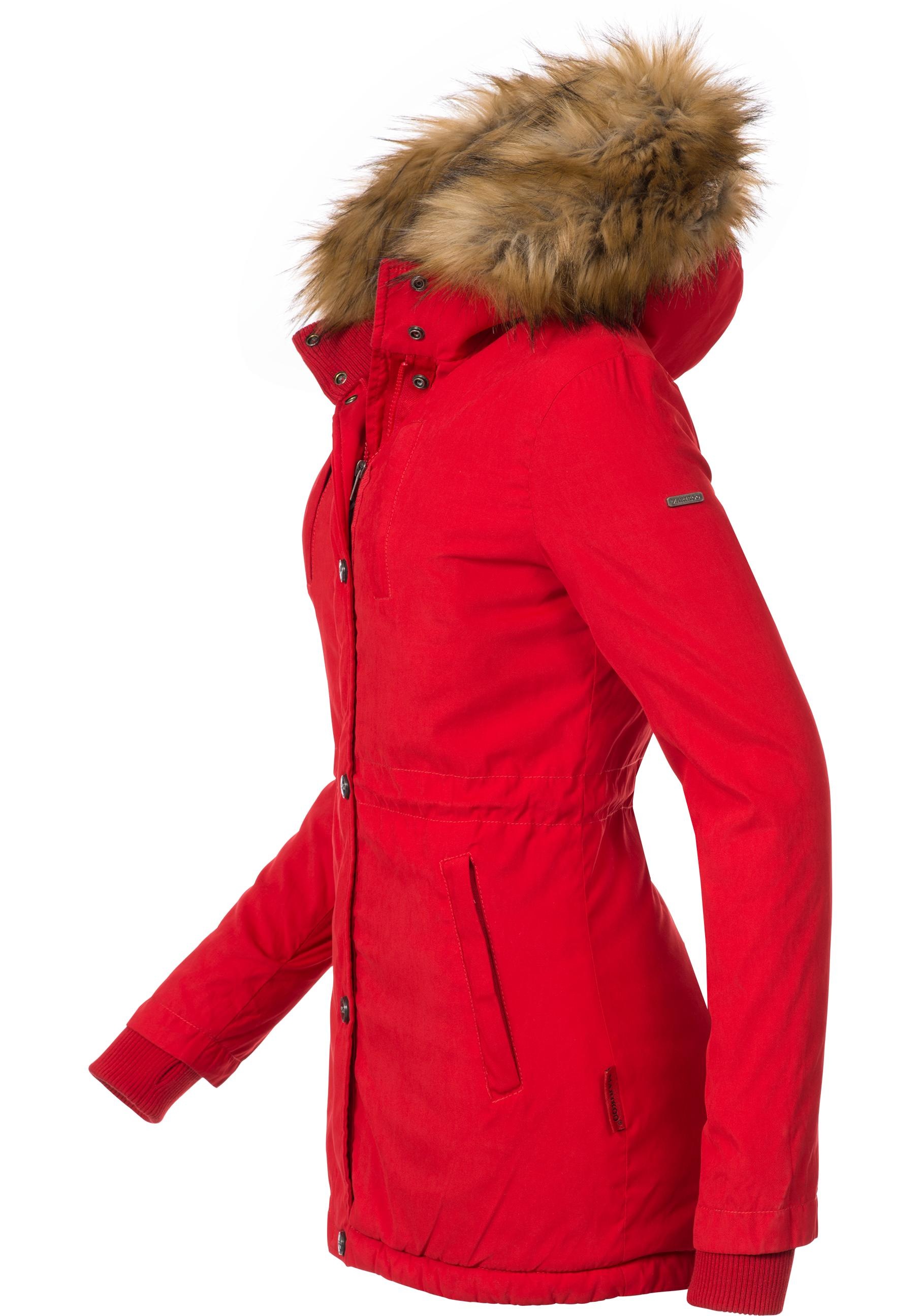 Marikoo Wintermantel »Akira«, edler Winterparka mit Kunstfellkapuze