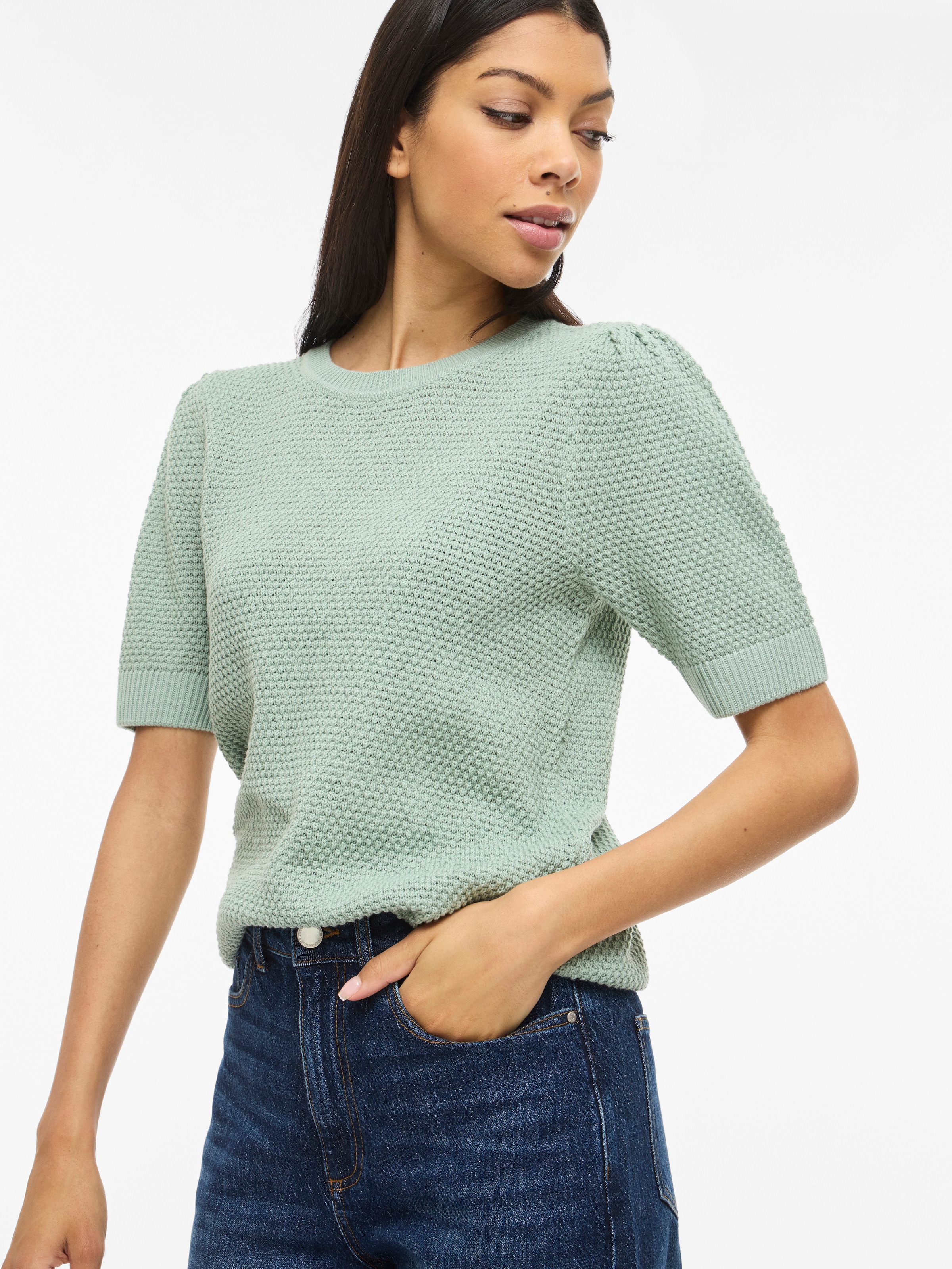 Vila Kurzarmpullover "VIDALO O-NECK S/S KNIT TOP - NOOS" günstig online kaufen