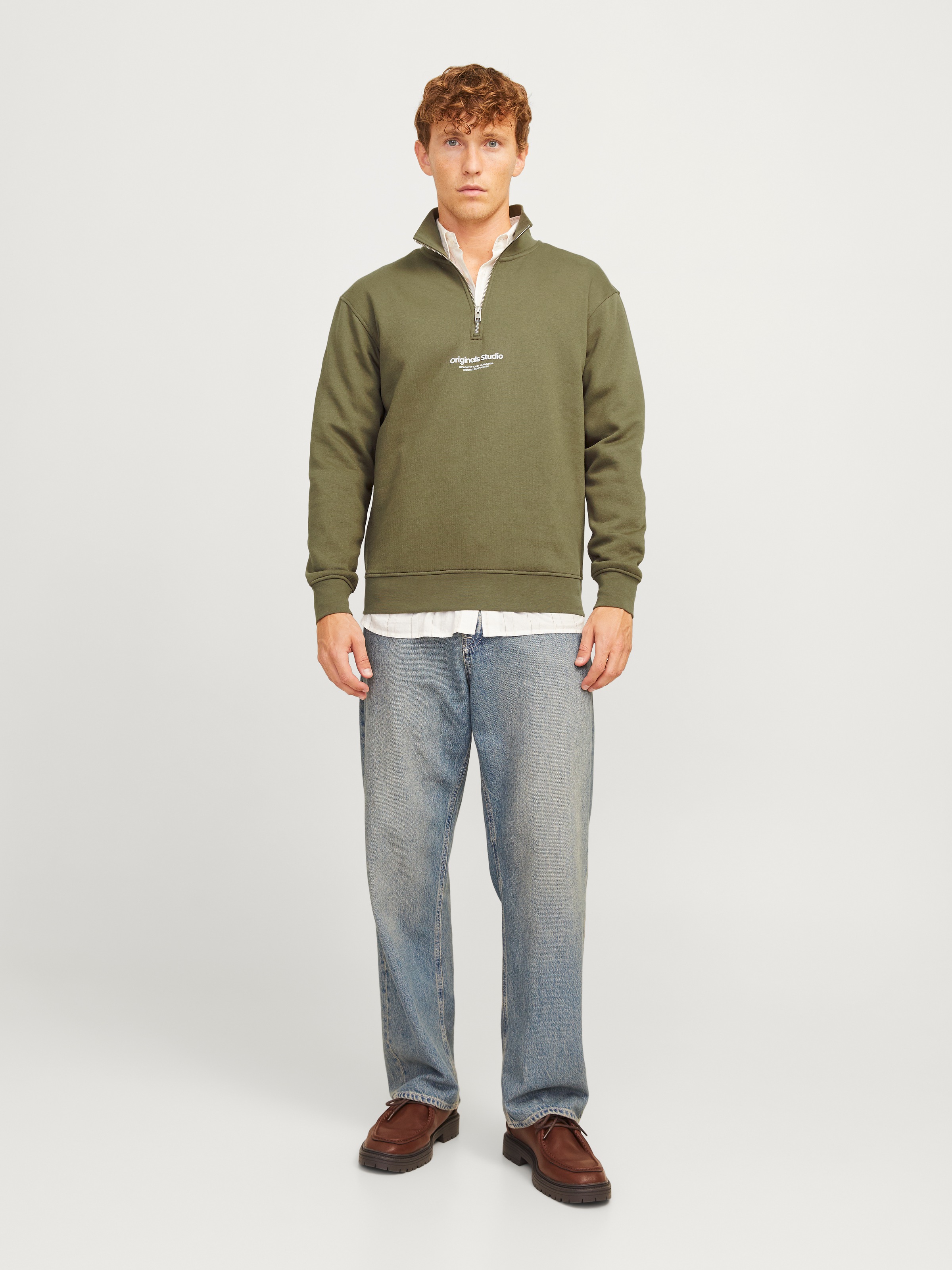 Jack & Jones Sweatshirt »JORVESTERBRO SWEAT QUARTER ZIP HN NOOS«, im Troyer-Look