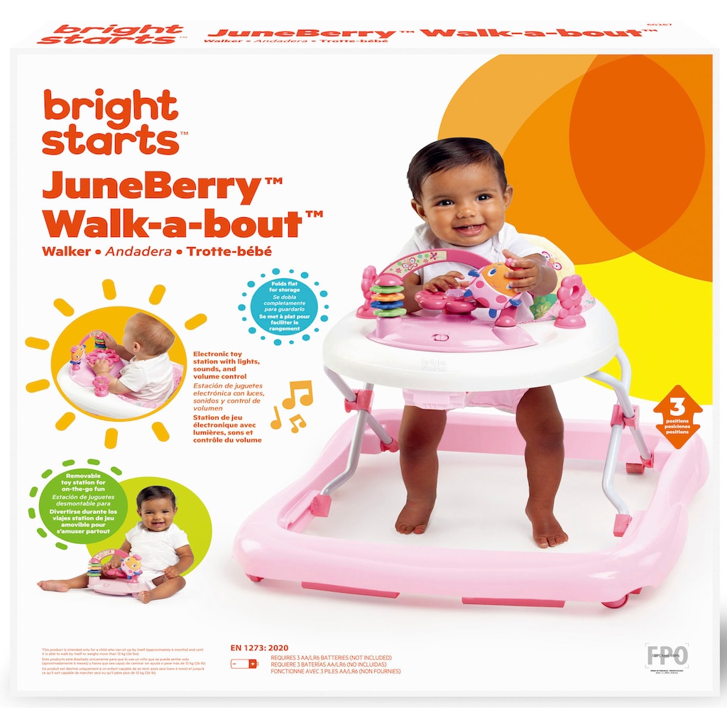 Bright Starts Lauflernhilfe »JuneBerry Walk-a-bout™«, mit Licht und Sound