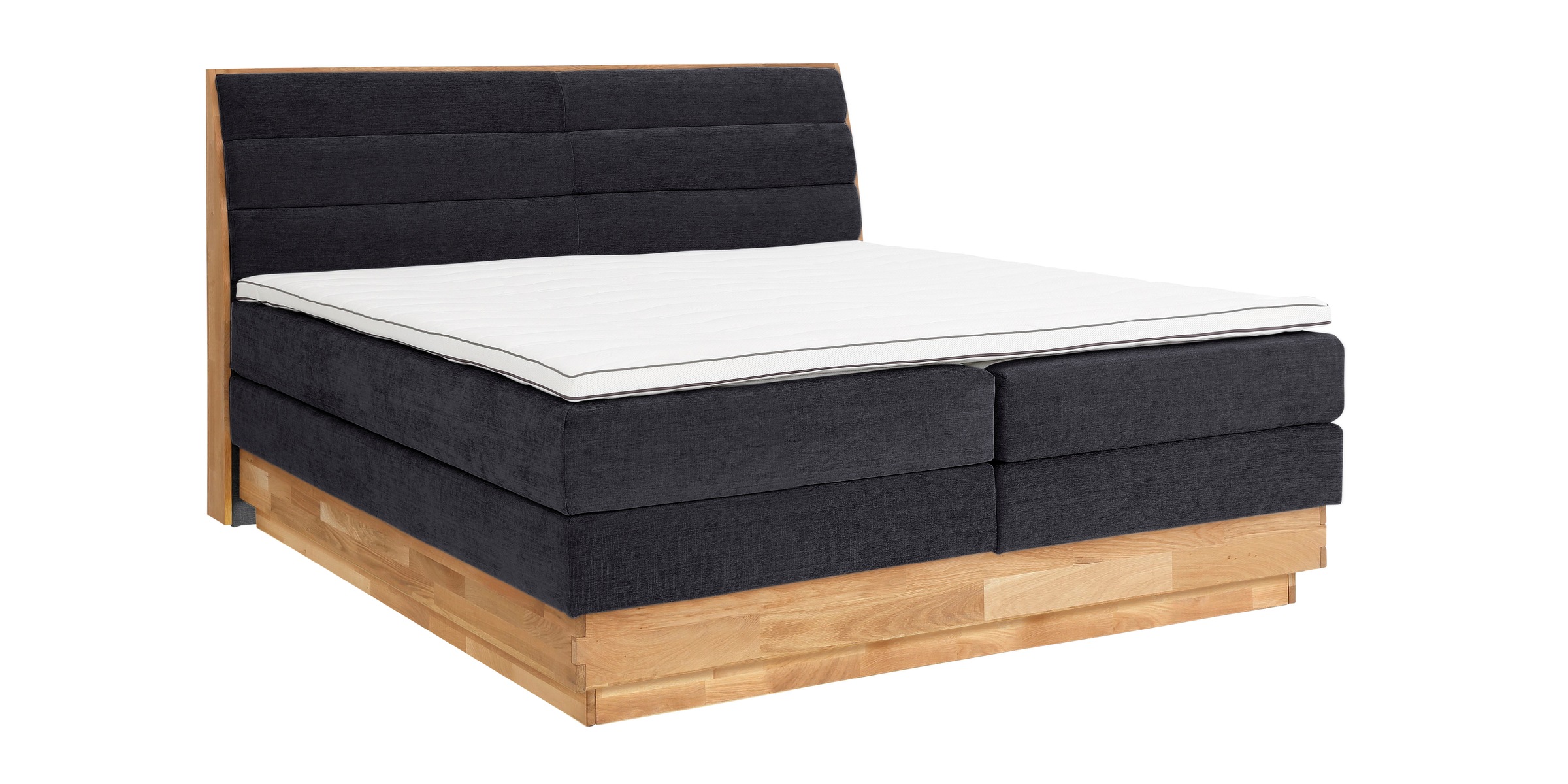 OTTO products Boxspringbett »Jenna«, ohne LED-Beleuchtung, mit zertifizierten, recycelten Bezugsstoffen