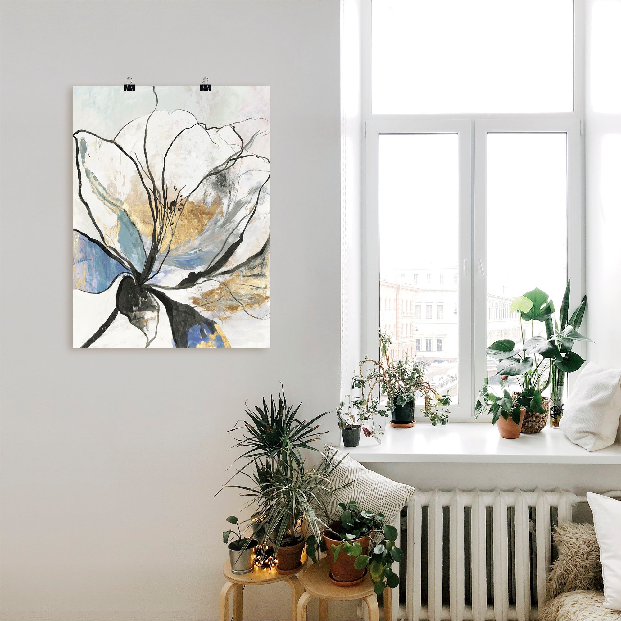 Artland Wandbild »Umrissenes Blumenmuster I«, Blumenbilder, (1 St.), als Alubild, Outdoorbild, Leinwandbild, Poster, Wandaufkleber