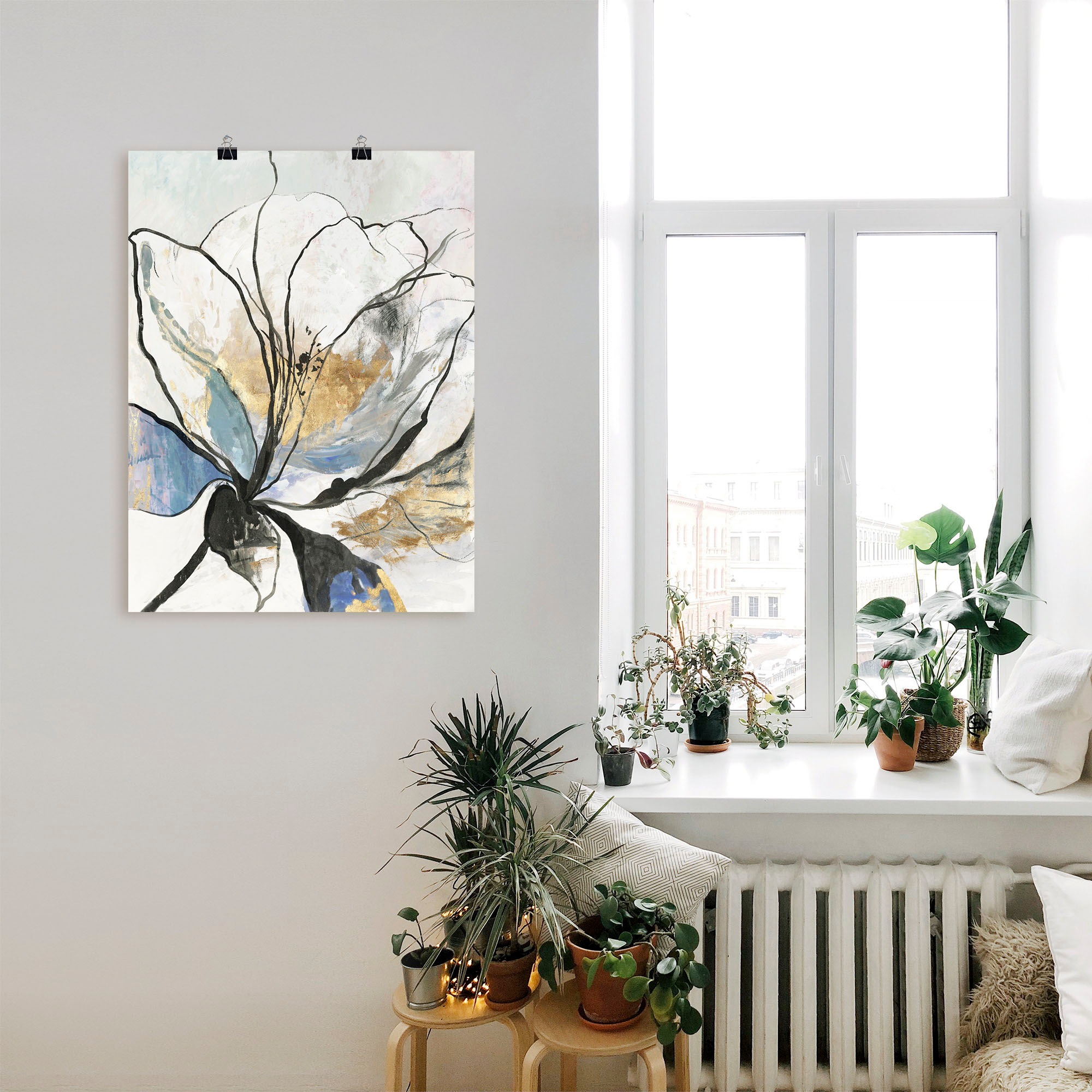 Artland Wandbild "Umrissenes Blumenmuster I", Blumenbilder, (1 St.), als Al günstig online kaufen