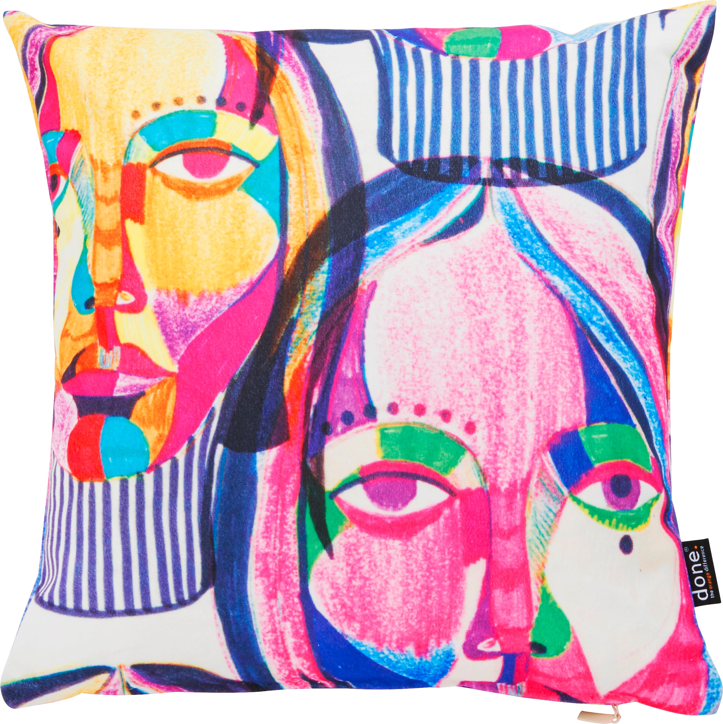 done. ® Dekokissen »Velour Print Women Faces...