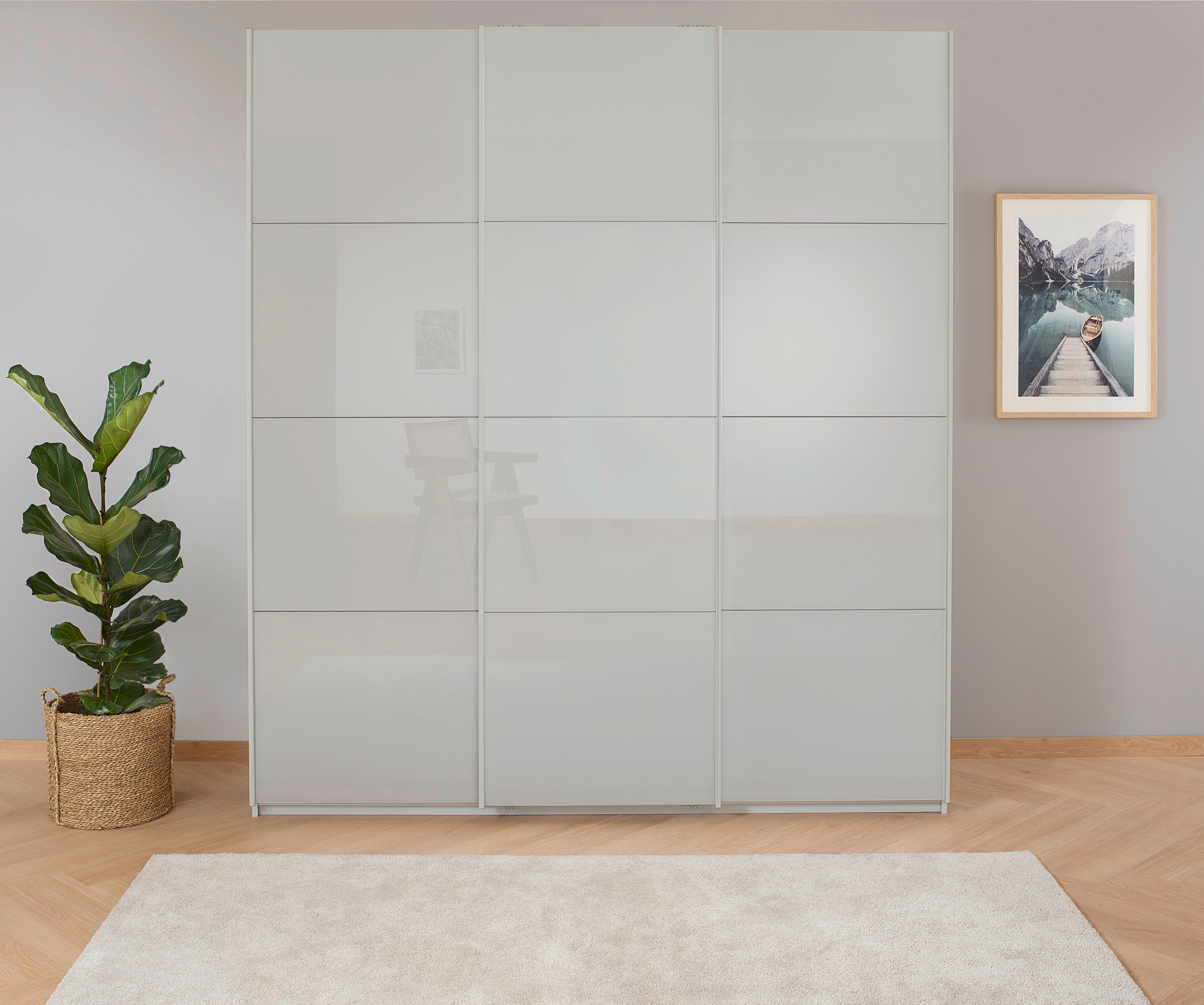 OTTO home Kleiderschrank "Mehrzweckschrank Aktenschrank Möbel Mietswohnung Schlafzimmer KOLUNA" 3 Ausstattungen BASIC/CLASSIC/PREMIUM (inkl. SOFT-CLOSE-FUNKTION), Breiten 203/271/315/360 cm Höhen 210/229 Glas-Front MADE IN GERMANY
