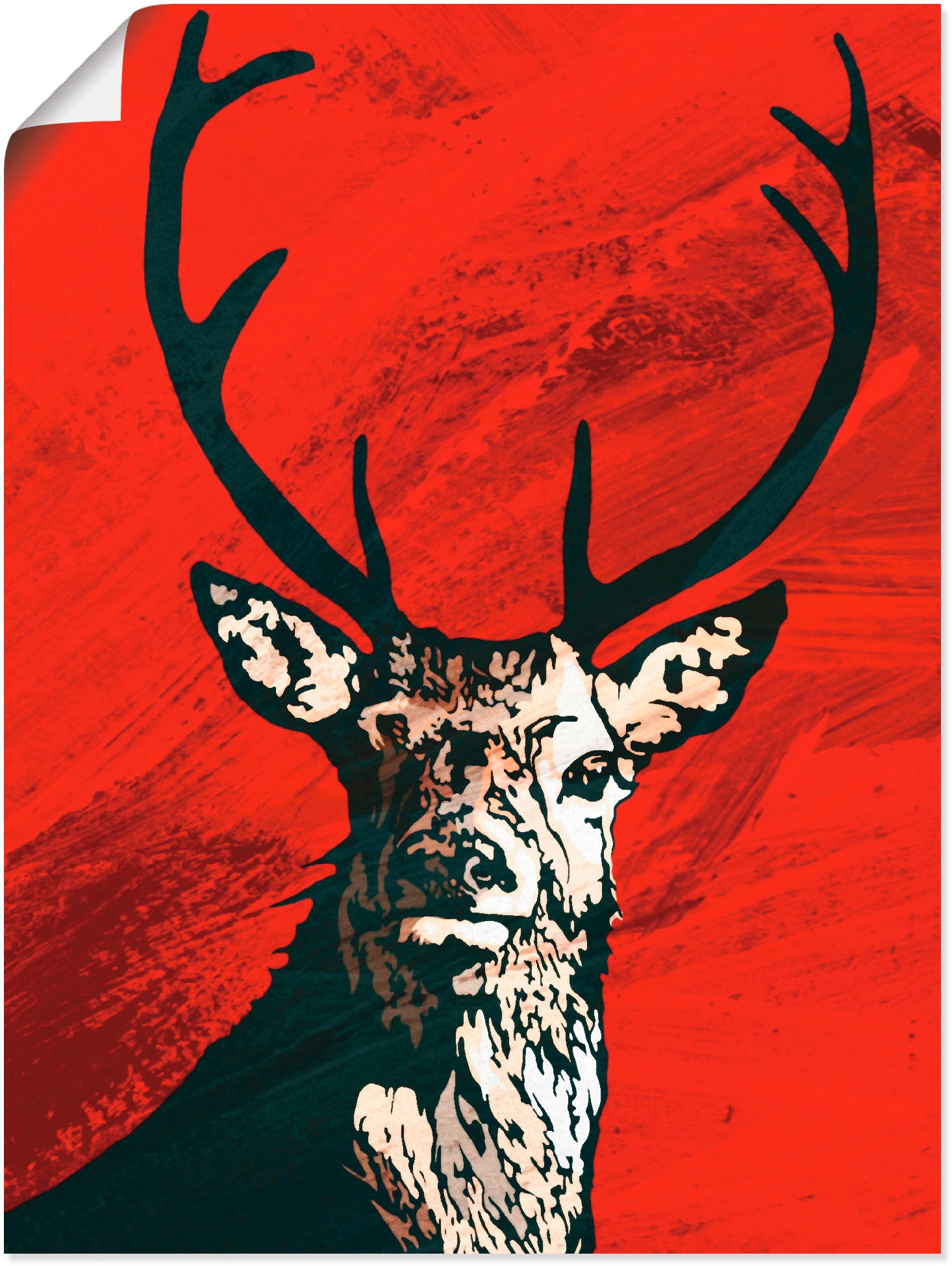 Artland Wandbild "Hirsch", Wildtiere, (1 St.), als Leinwandbild, Poster in verschied. Größen