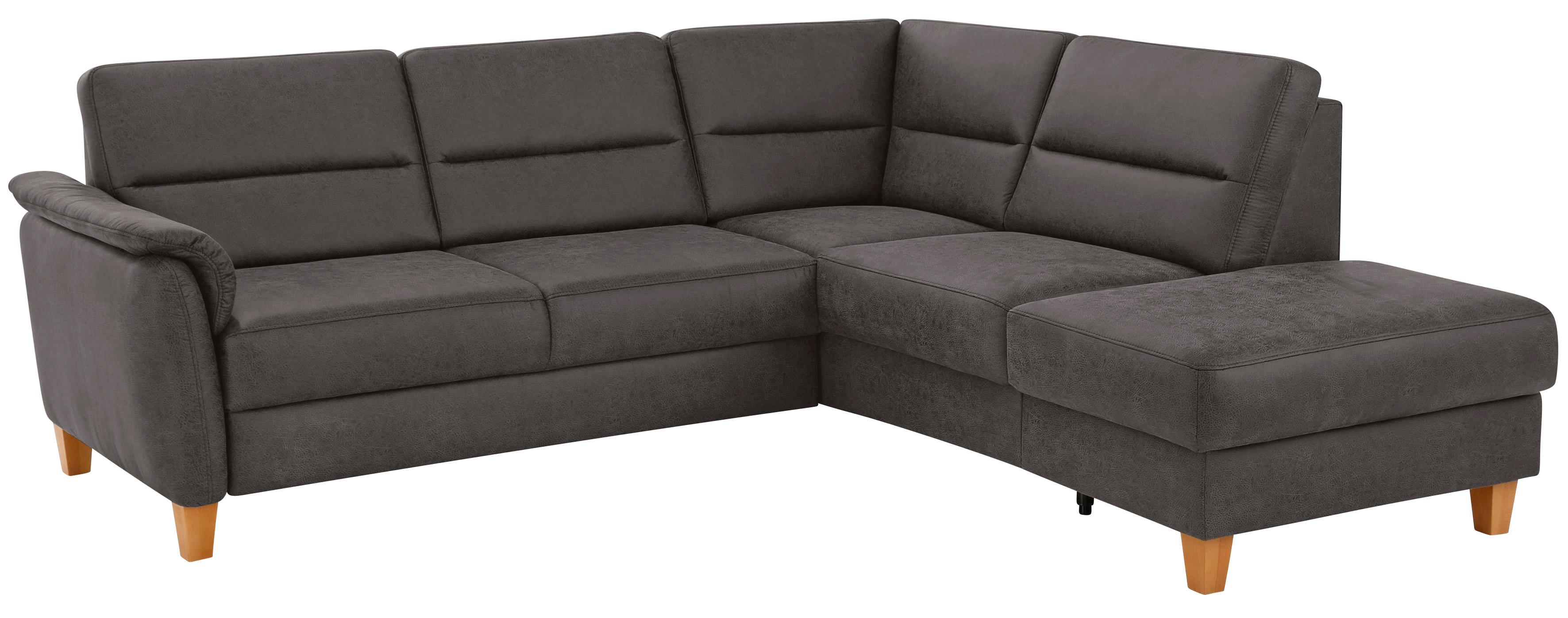 Home affaire Ecksofa "Palmera, L-Form, B: 236 cm, Bettfunktion & Bettkasten wählbar" Federkern-Polsterung, Sitzhöhe 48 cm, handgefertigt, stilvolles Design