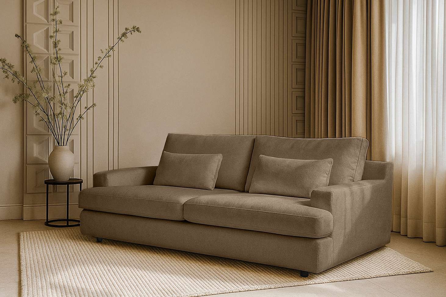 Home affaire Big-Sofa »Evelle 3 Sitzer Maxi«, 237 cm, tiefe Sitzfläche, Lounge-Sitzkomfort, Struktur, Breitcord