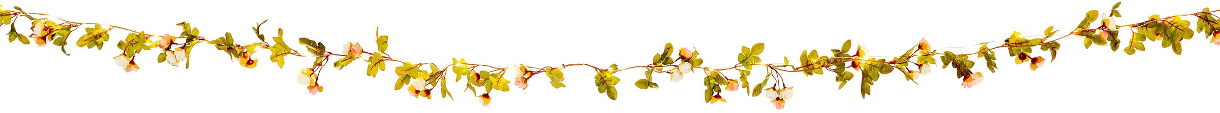 NÄVE LED-Lichterkette "Röschen", bunt, Dioden 40 Stk., Kabellänge 5m x Gesamtlänge 4,2m, Lichterketten, weiße und rosa Rosenblüten, warmweiße LED, Länge 420cm, Zuleitung 5m 2