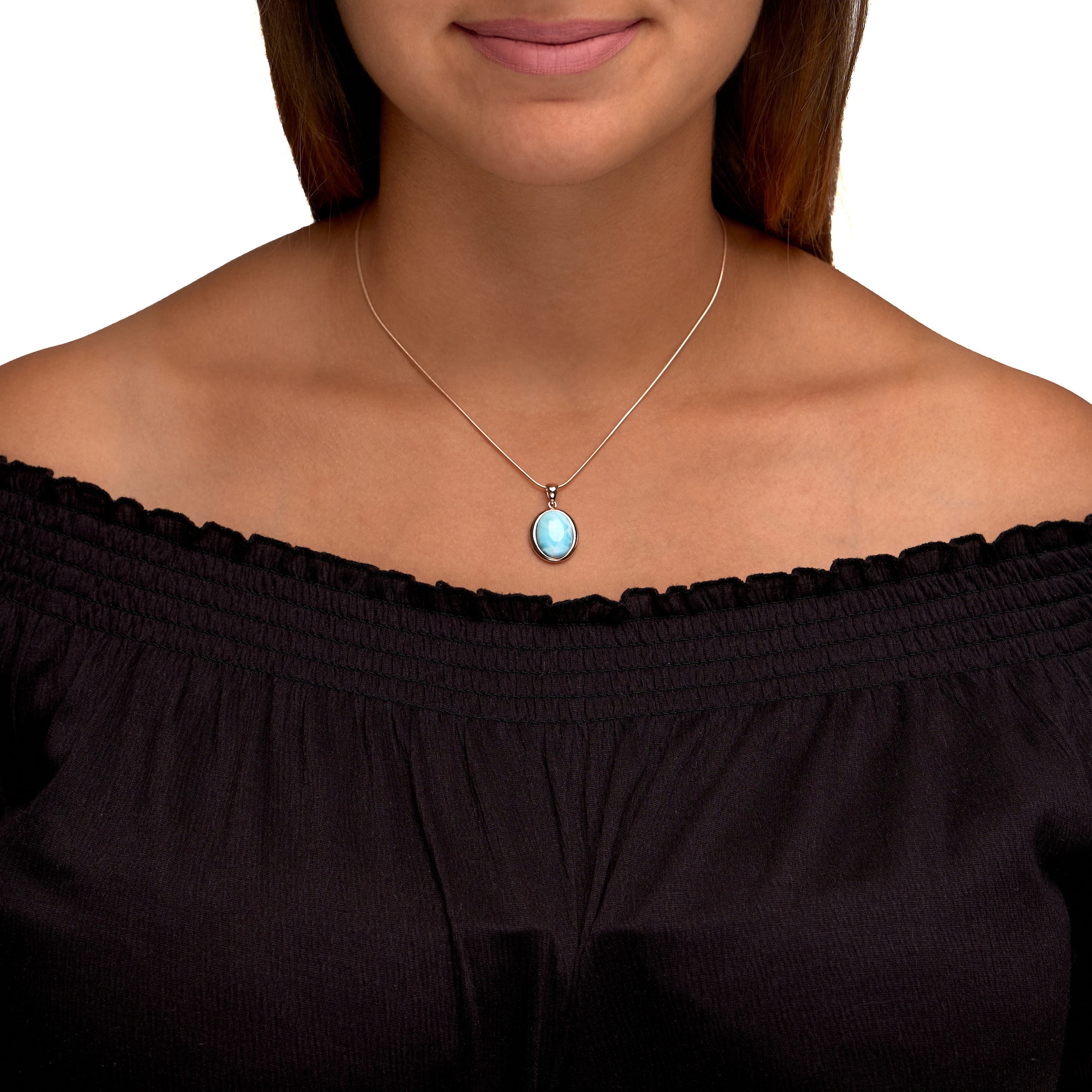 Zeeme Kette mit Anhänger »925/- Sterling Silber Larimar«