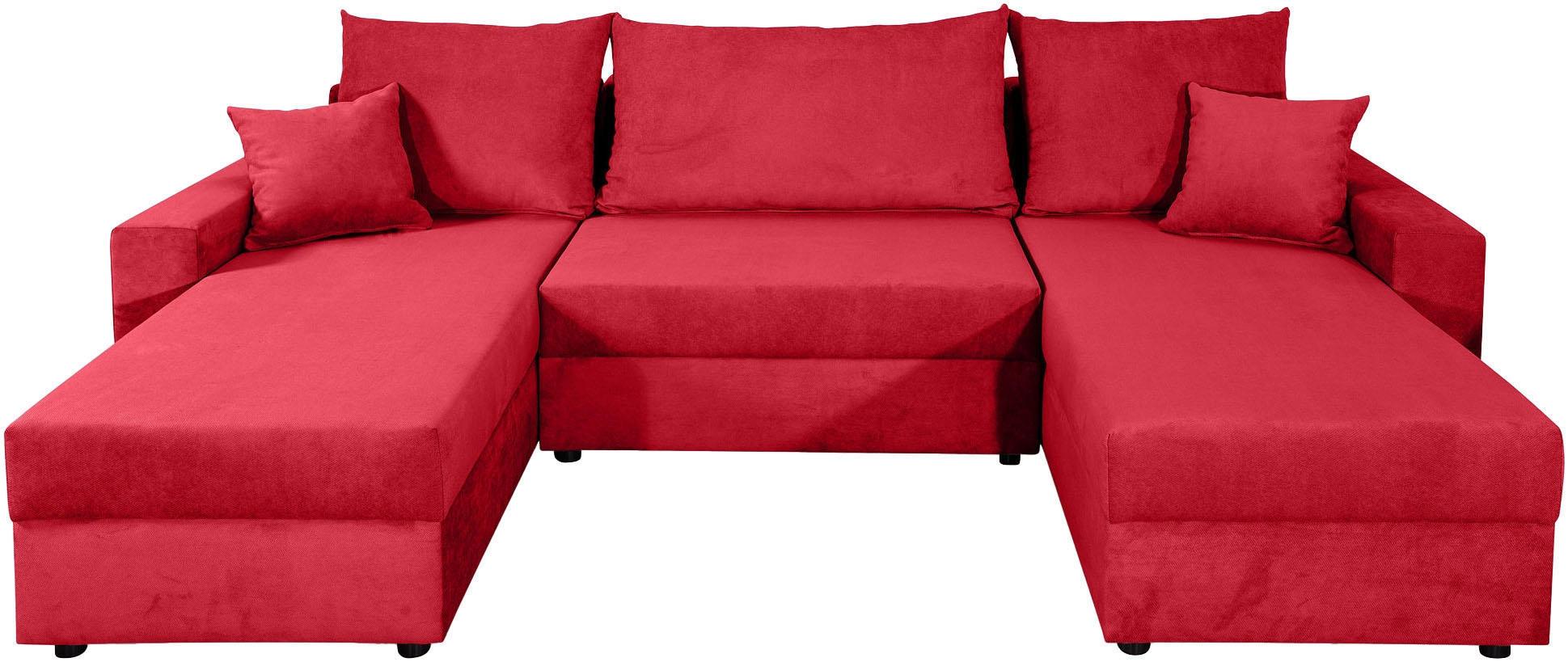 COLLECTION AB Wohnlandschaft »Pico U-Form, Breite 252, mit Armlehne Schlaffunktion, Bettkasten«, Wohnlandschaft,2 X Ottomane,Polyätherschaum Polsterung