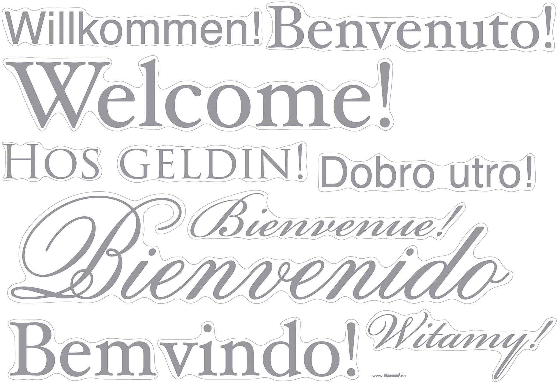 Komar Wandtattoo »Welcome - Größe 50 x 70 cm«, (11 St.), selbstklebend, Wandsticker