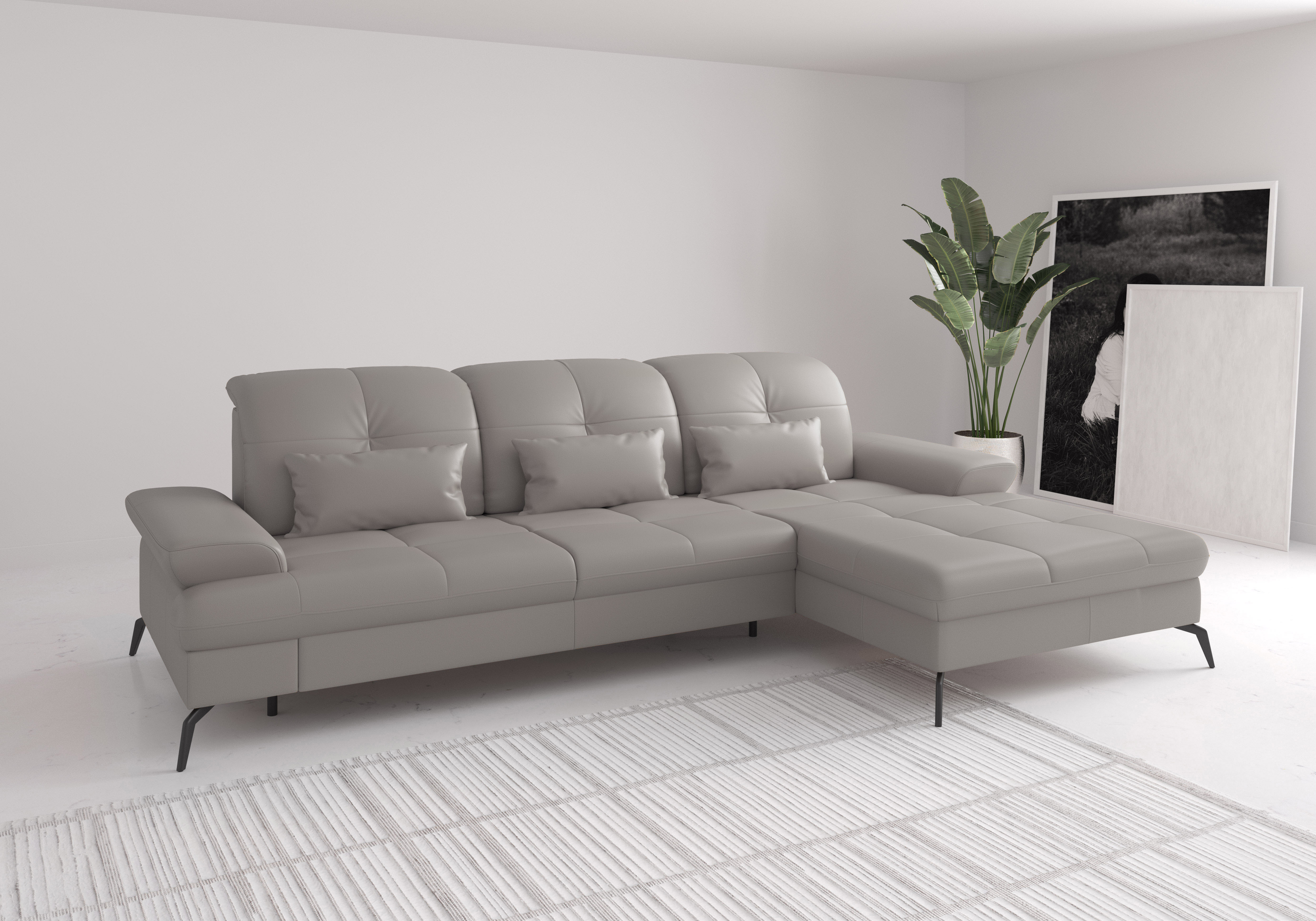 sit&more Ecksofa "Amica, L-Form, inkl. Sitztiefenverstellung & Armteilverstellung" wahlweise mit Schlaffunktion, Bettkasten und Kopfteilverstellung