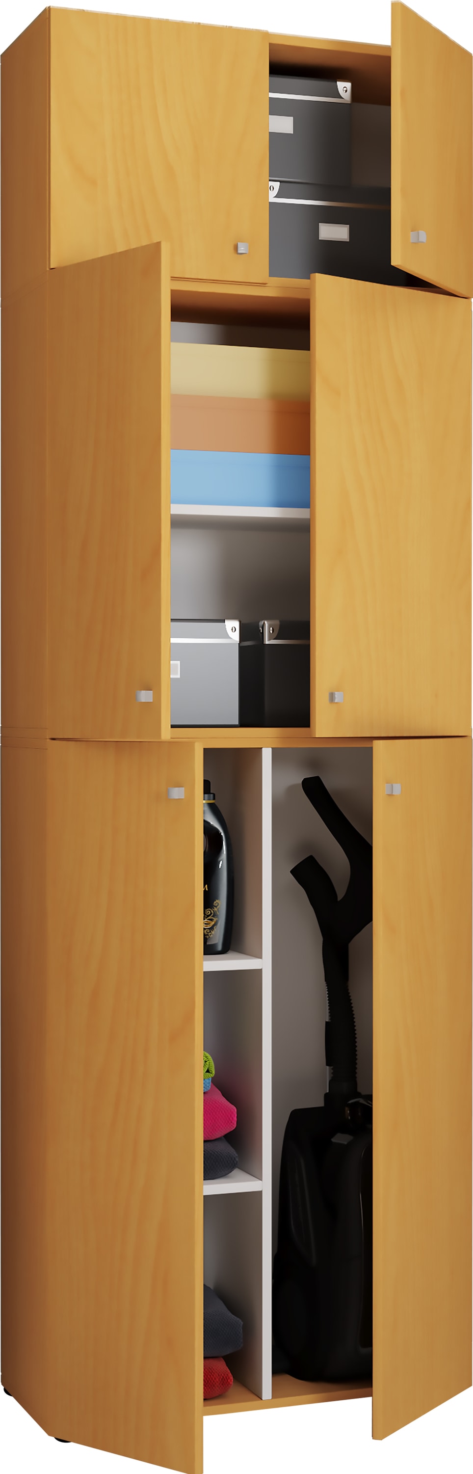 VCM Mehrzweckschrank "Holz Besenschrank Staubsauger Putzschrank Lona A" 1 Stk. tlg.
