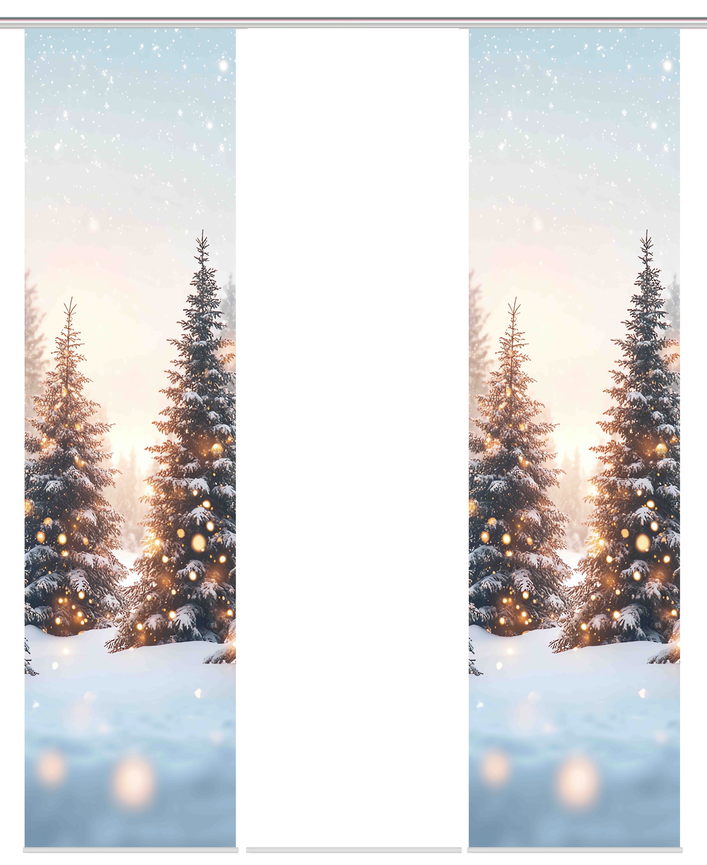 HOME WOHNIDEEN Schiebegardine »SCHNEETANNEN« Paneelwagen 3 Stk. tlg. SET, Schiebewand, Dekostoff, Digitaldruck