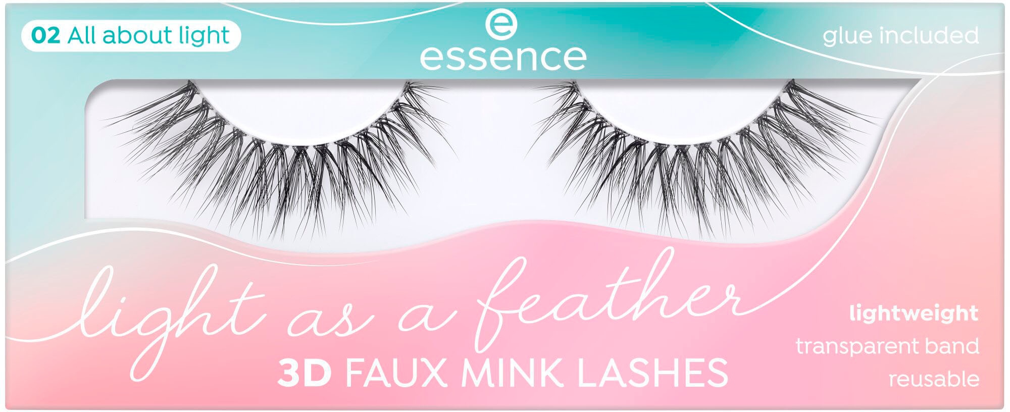 Essence Bandwimpern »Light as a feather 3D faux mink lashes«, (Set, 3 tlg.)