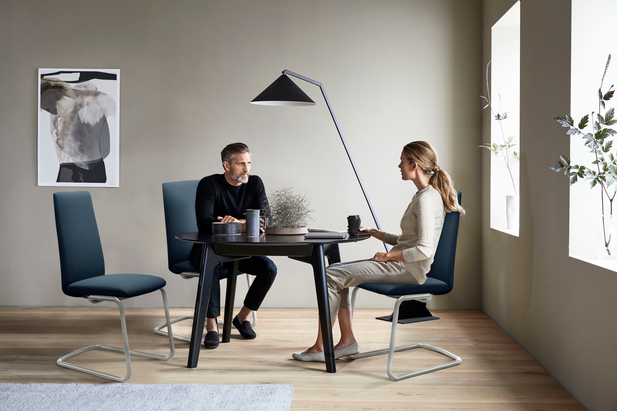 Stressless® Polsterstuhl »Laurel«, Microfaser DINAMICA, High Back, Größe L, mit Beinen aus Stahl in Schwarz matt