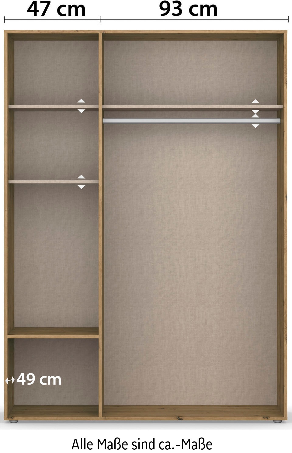 rauch Drehtürenschrank »Kleiderschrank Schrank Garderobe Wäscheschrank VOYAGER«, (in 3 verschiedenen Ausstattungen BASIC/CLASSIC/PREMIUM), moderne Griffe in Graumetallic mit Außenschubkästen MADE IN GERMANY