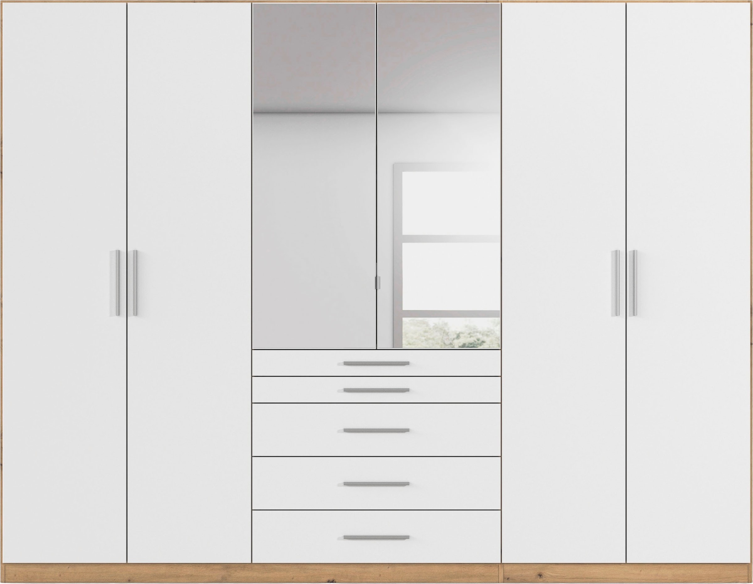 rauch Schlafzimmer-Set »Komplettschlafzimmer Schlafzimmer Stauraumbett MADE IN GERMANY« Set, Liegefläche 180x200, Schrank Maße B/H/T: 271/210/54 cm, 4 tlg. tlg.