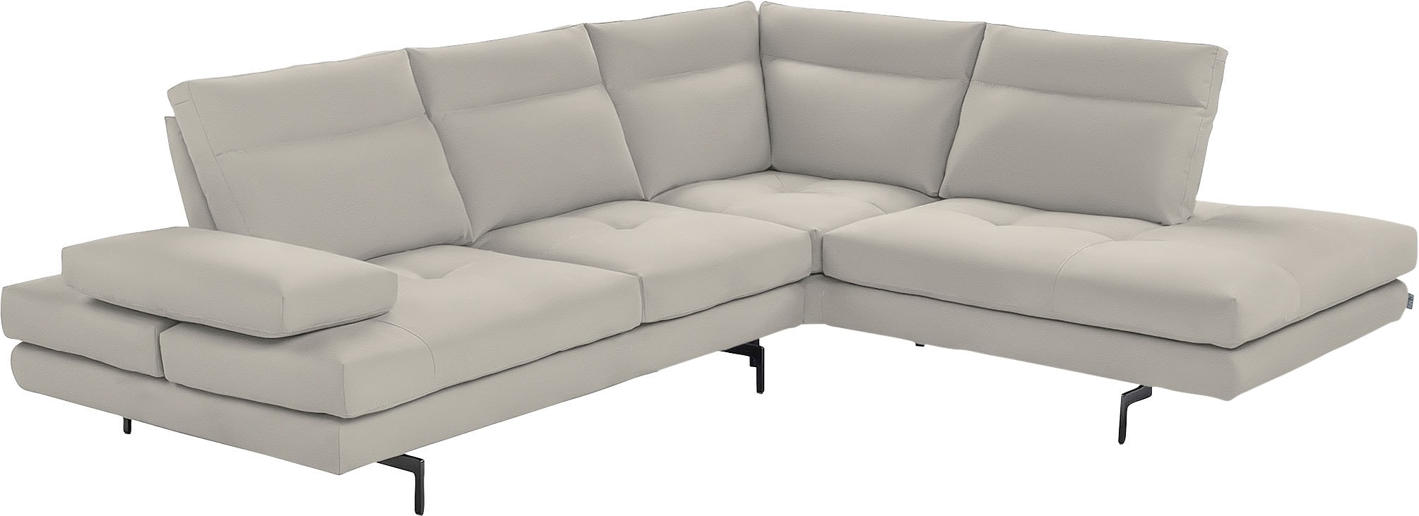 CALIA ITALIA Ecksofa "Toby Wing, B/T: 288/232 cm, Designsofa mit sensationellem Sitzkomfort" L-Form, Sitztiefenverstellung, funktionale Ecke, Füße in schwarz matt