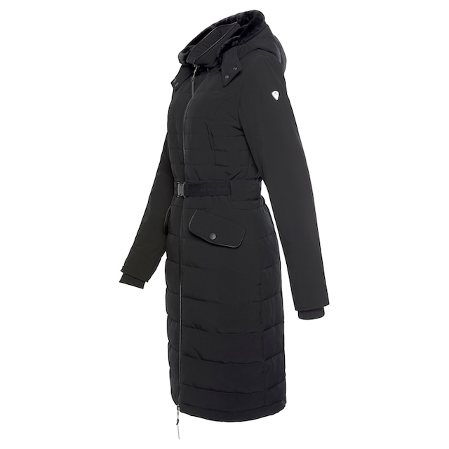 ALPENBLITZ Steppmantel »Oslo long«, Mantel mit Markenprägung auf dem Gürtel  & abnehmbarer Kuschel-Kapuze für kaufen | BAUR