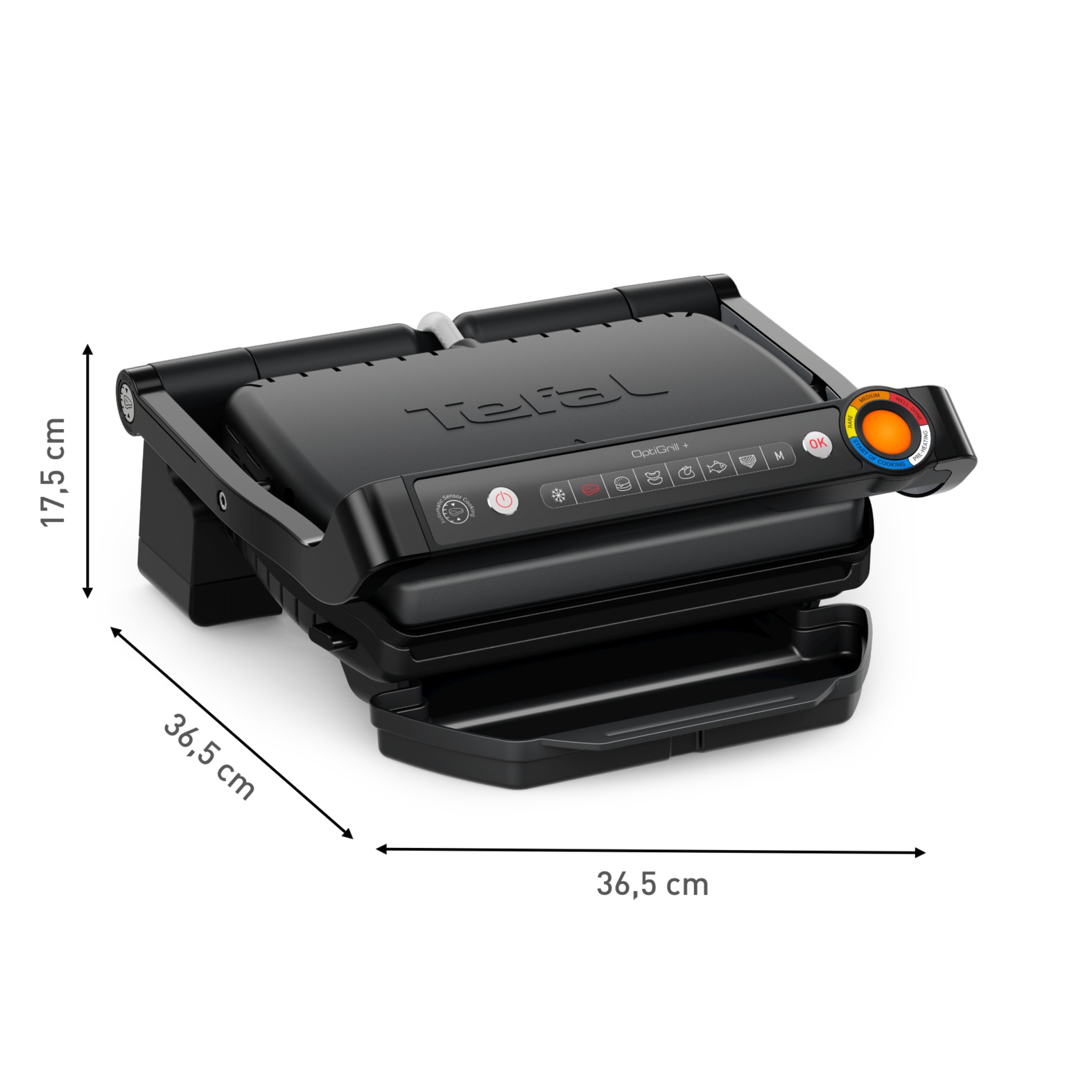 Tefal Kontaktgrill »OptiGrill+, erneuerte Kochstufenanzeige, 6 automatische Programme«, 2000 W, spülmaschinengeeignete Platten, inkl. MyTefal App, GC717810