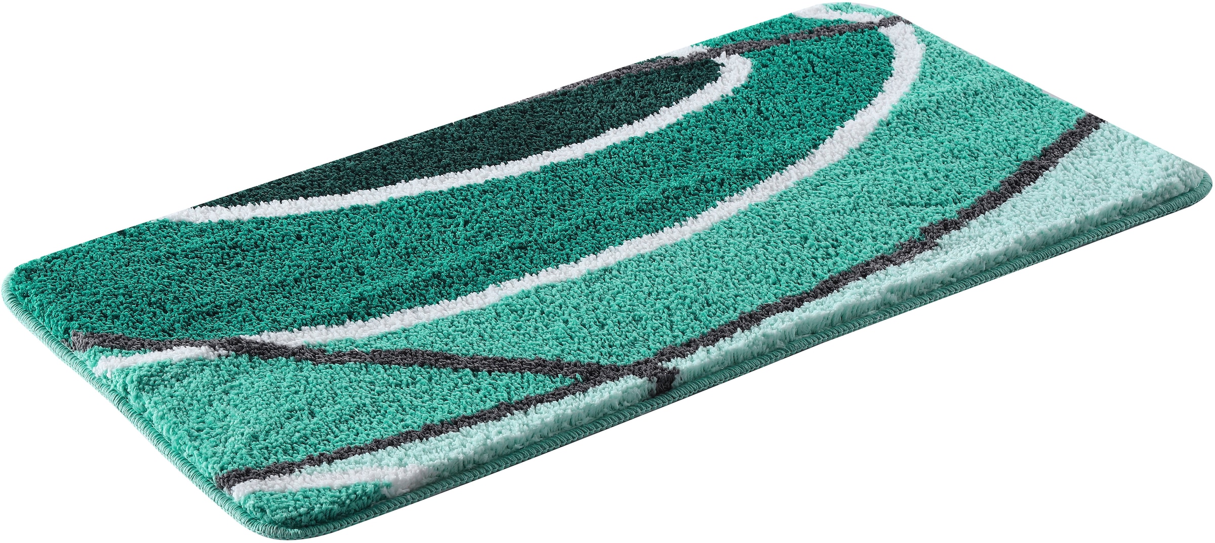 my home Badematte »Juna mit Muster, Badvorleger, Badezimmer Teppich, Duschvorleger«, rutschhemmend beschichtet, strapazierfähig, besonders weich, Design, Badematten, Badteppich