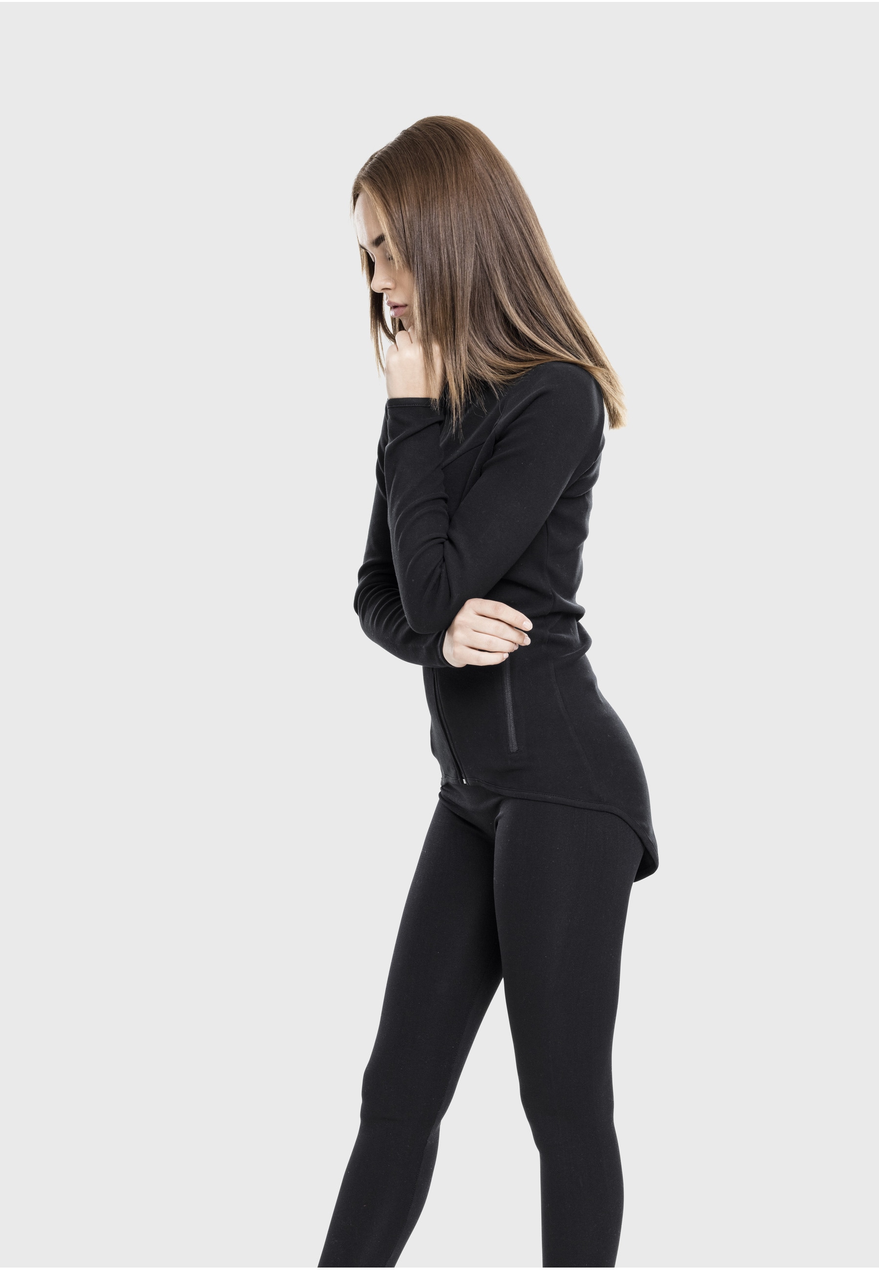 URBAN CLASSICS Sweatjacke »Urban Classics Damen Ladies Athletic Interlock Zip Hoody« 1 Stk.